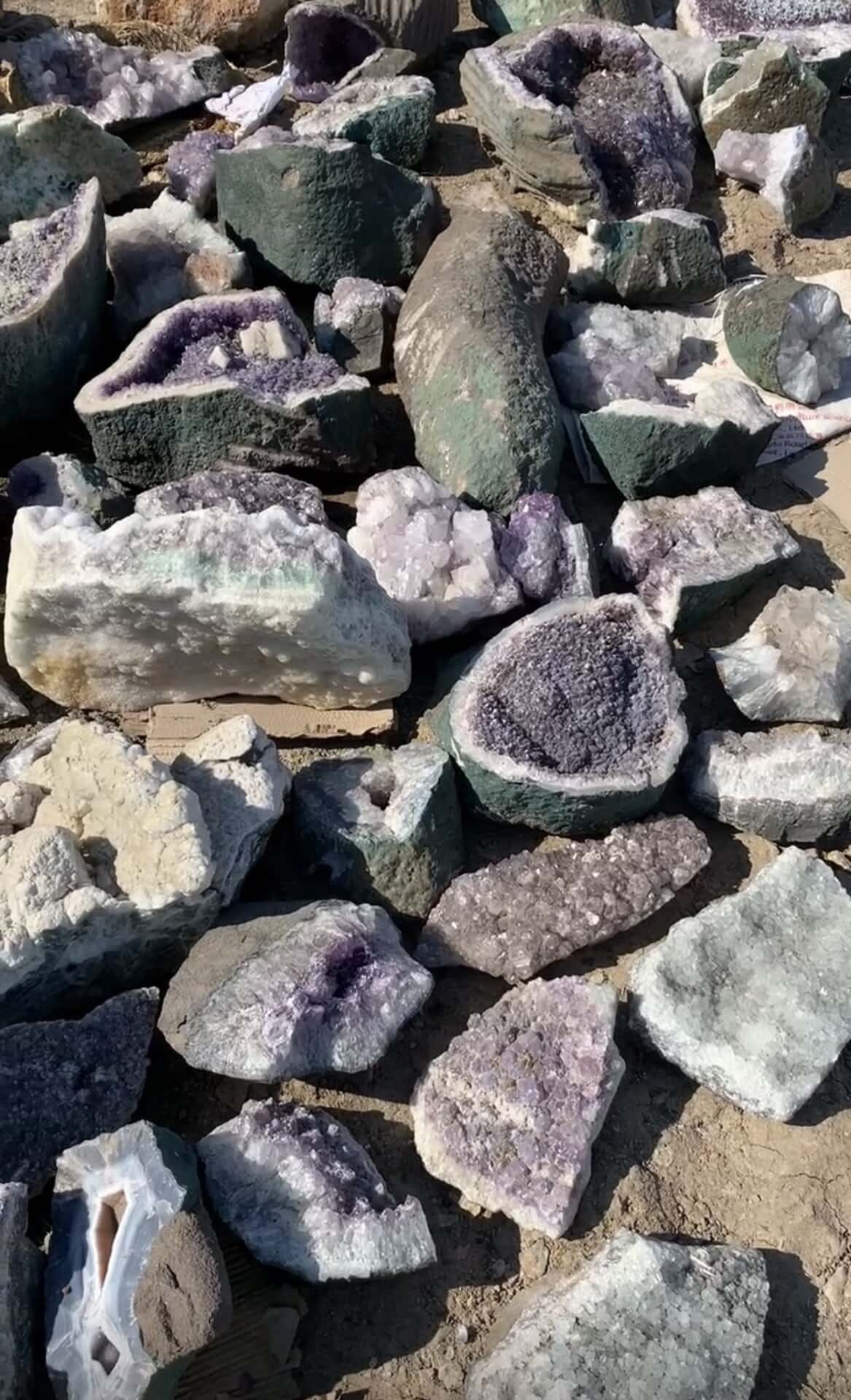 Raw quartz block prepared for crystal carving.