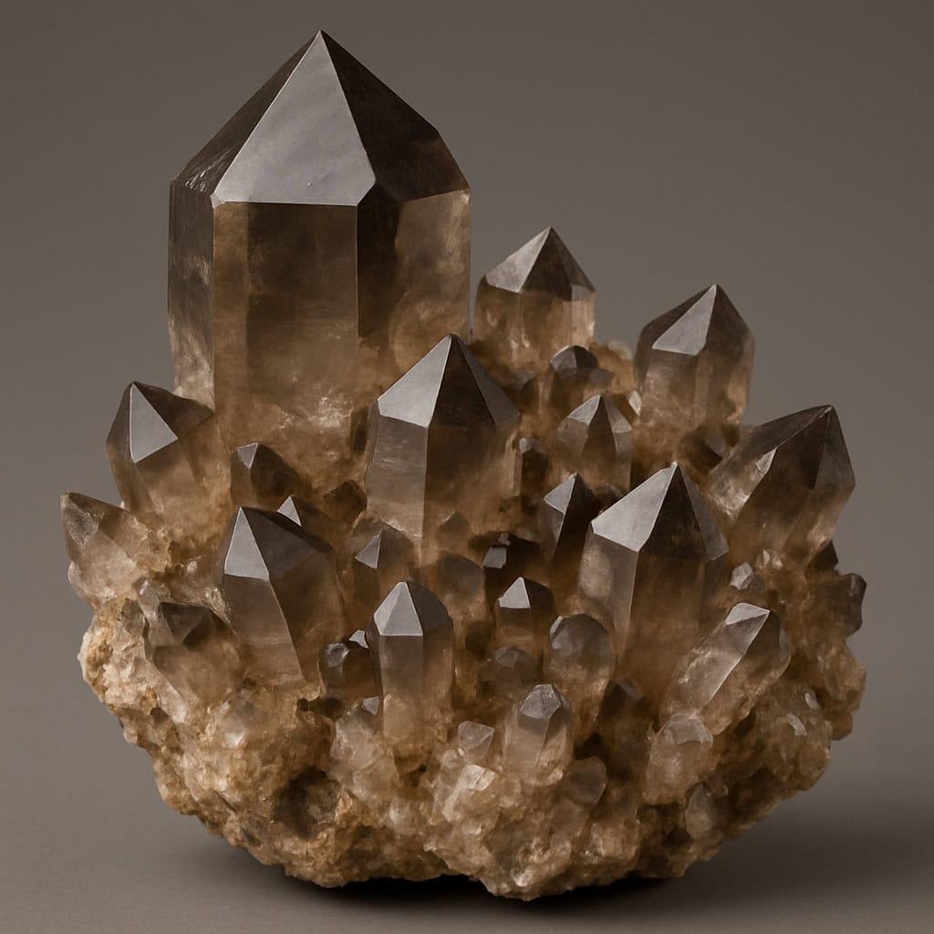 Smoky quartz crystal for grounding and stress relief