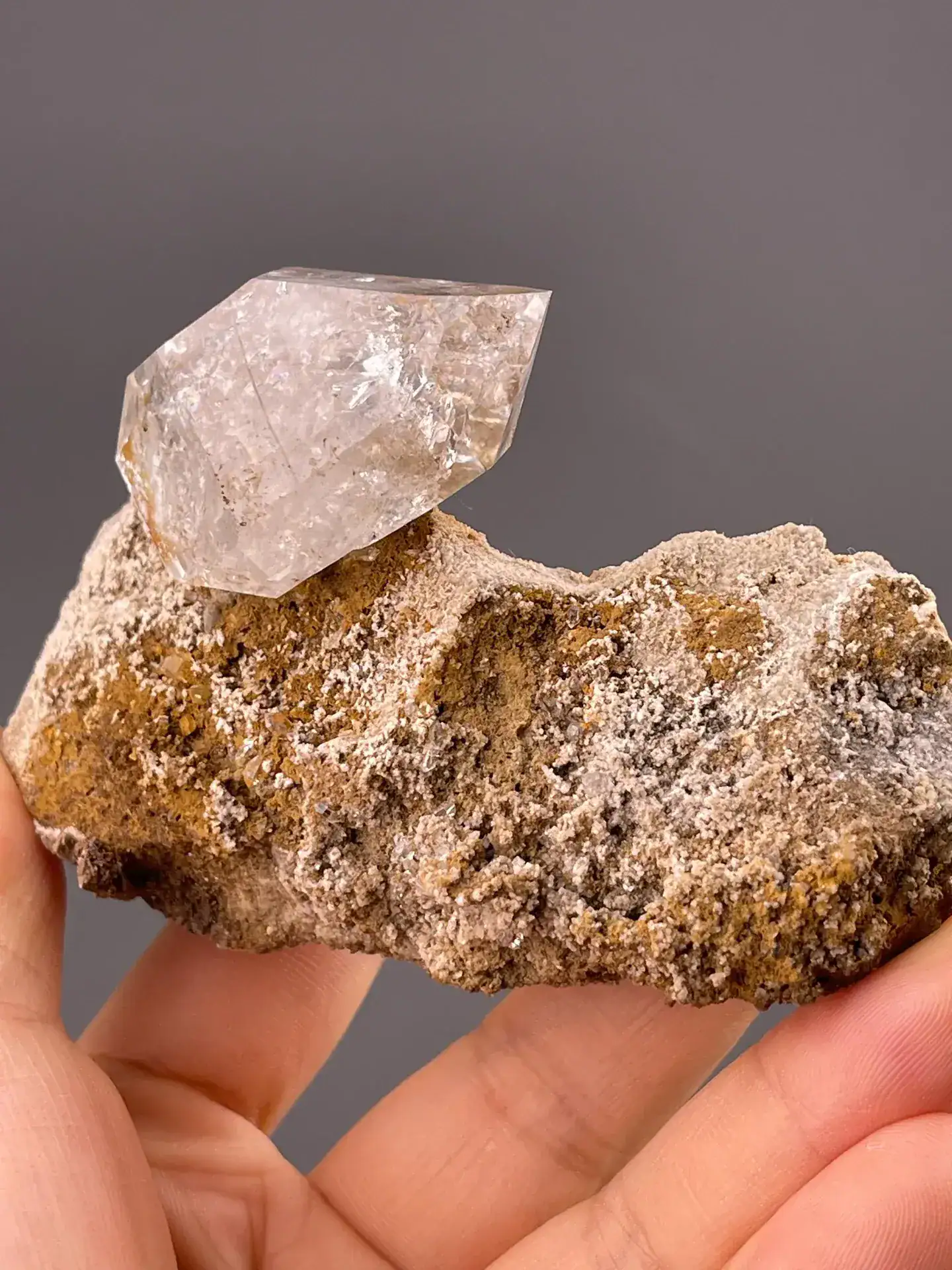 Brandberg amethyst scepter quartz crystal on matrix from Namibia