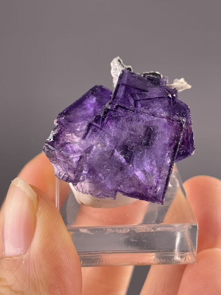 Purple fluorite crystal specimen from Yaogangxian Mine, Hunan, China