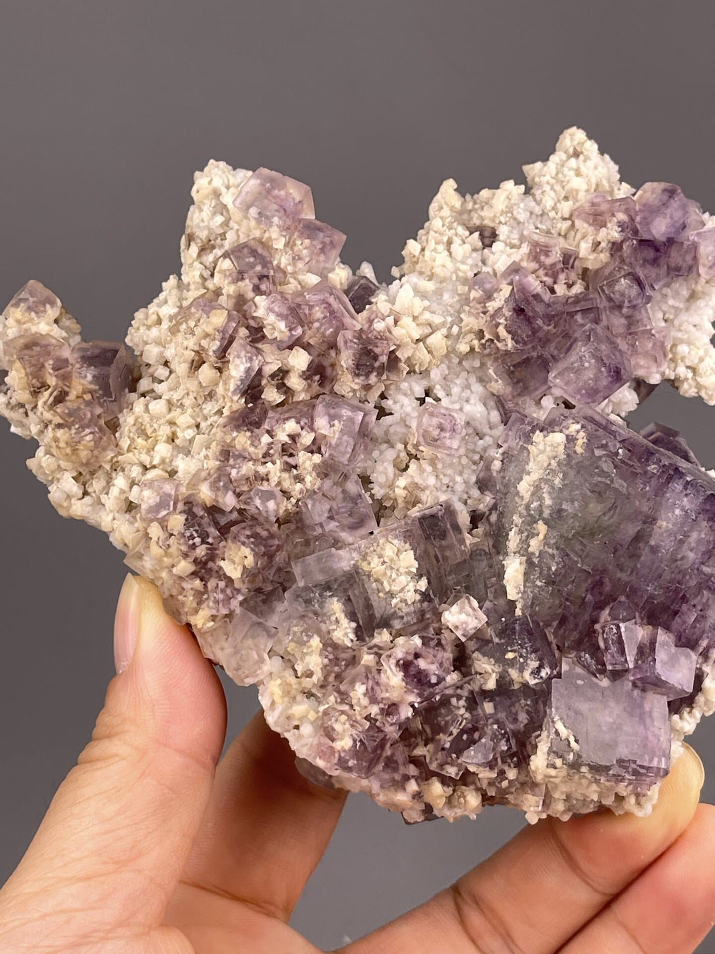 Green Fluorite Crystal Cluster from Shangbao Mine, Hunan – top-down view