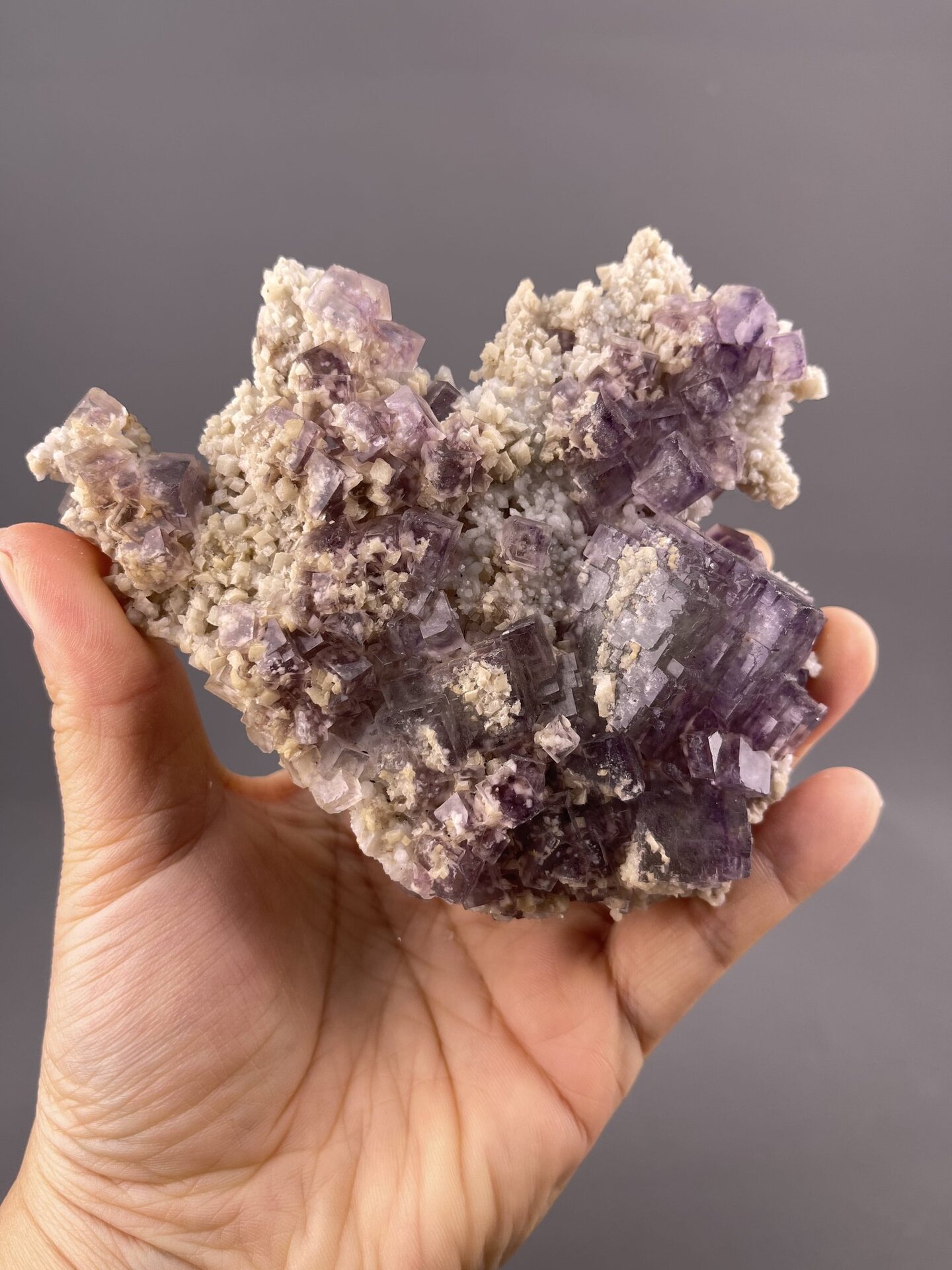 Green Fluorite Crystal Cluster from Shangbao Mine, Hunan – crystal termination detail