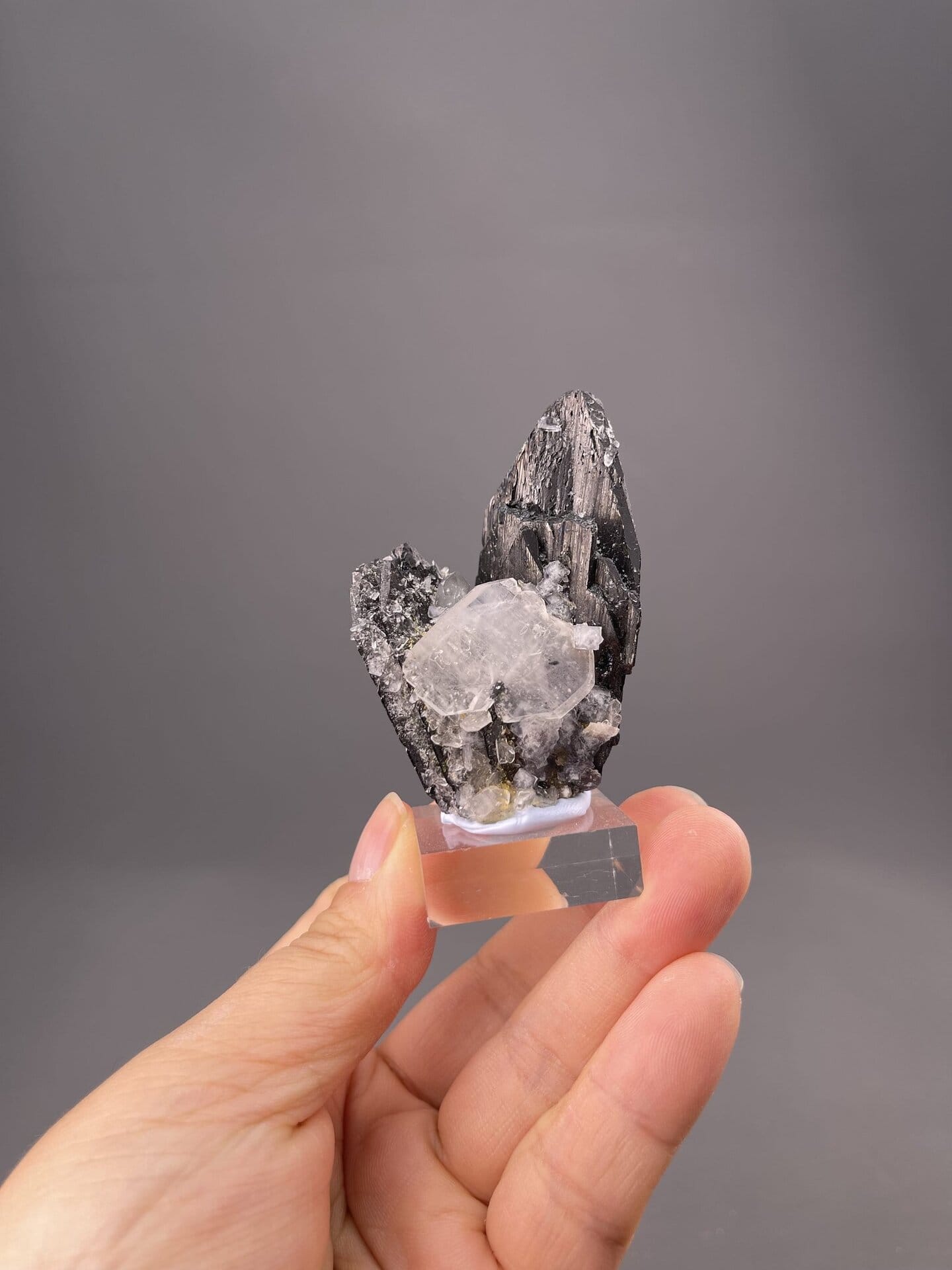 Top view of cassiterite-barite association from Hunan China