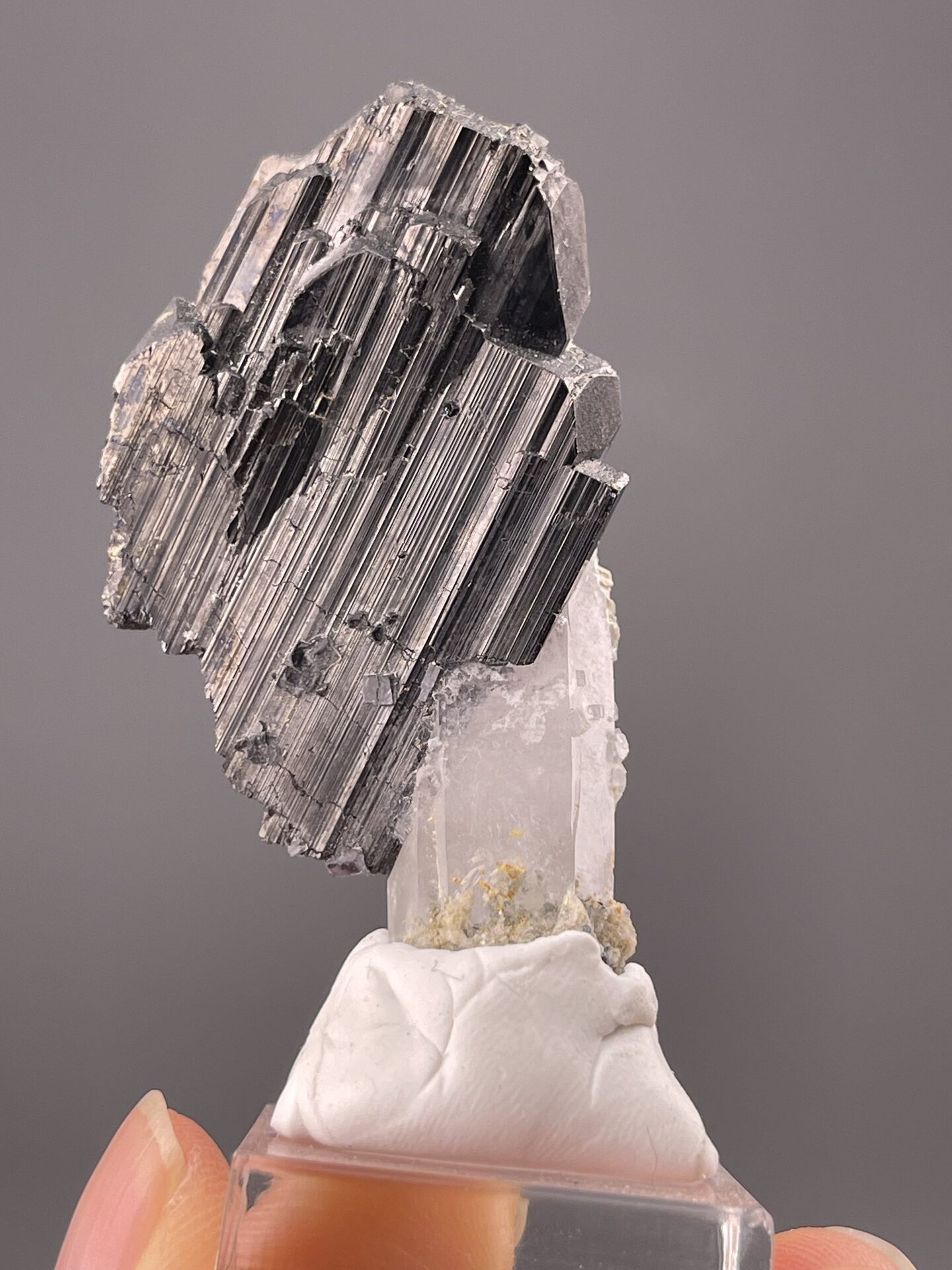 Front view of cassiterite column, 12×7×24 mm, Yaogangxian Mine
