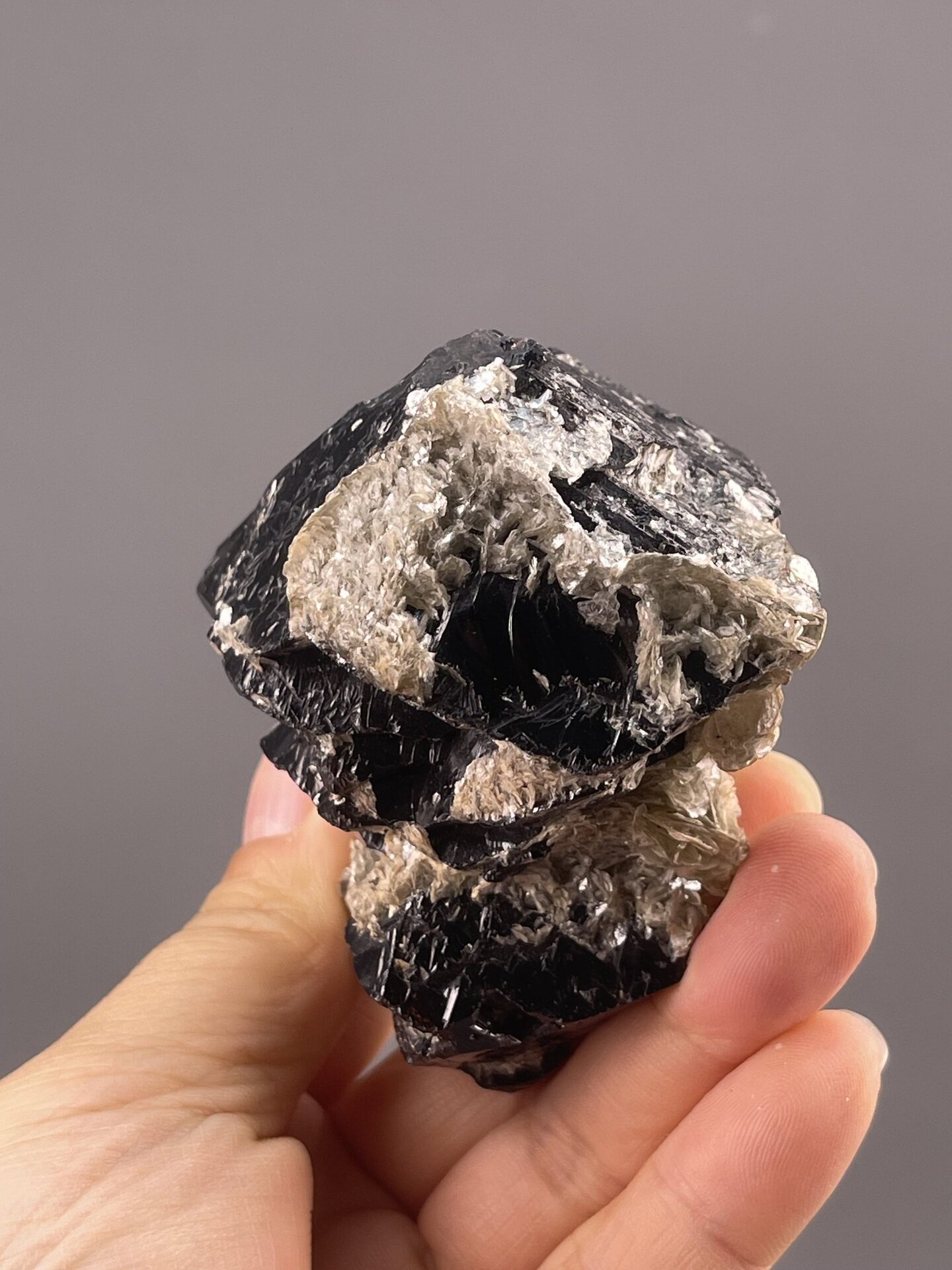 Cassiterite Crystal Specimen from Xuebaoding Mountain, China – close-up of crystal surface
