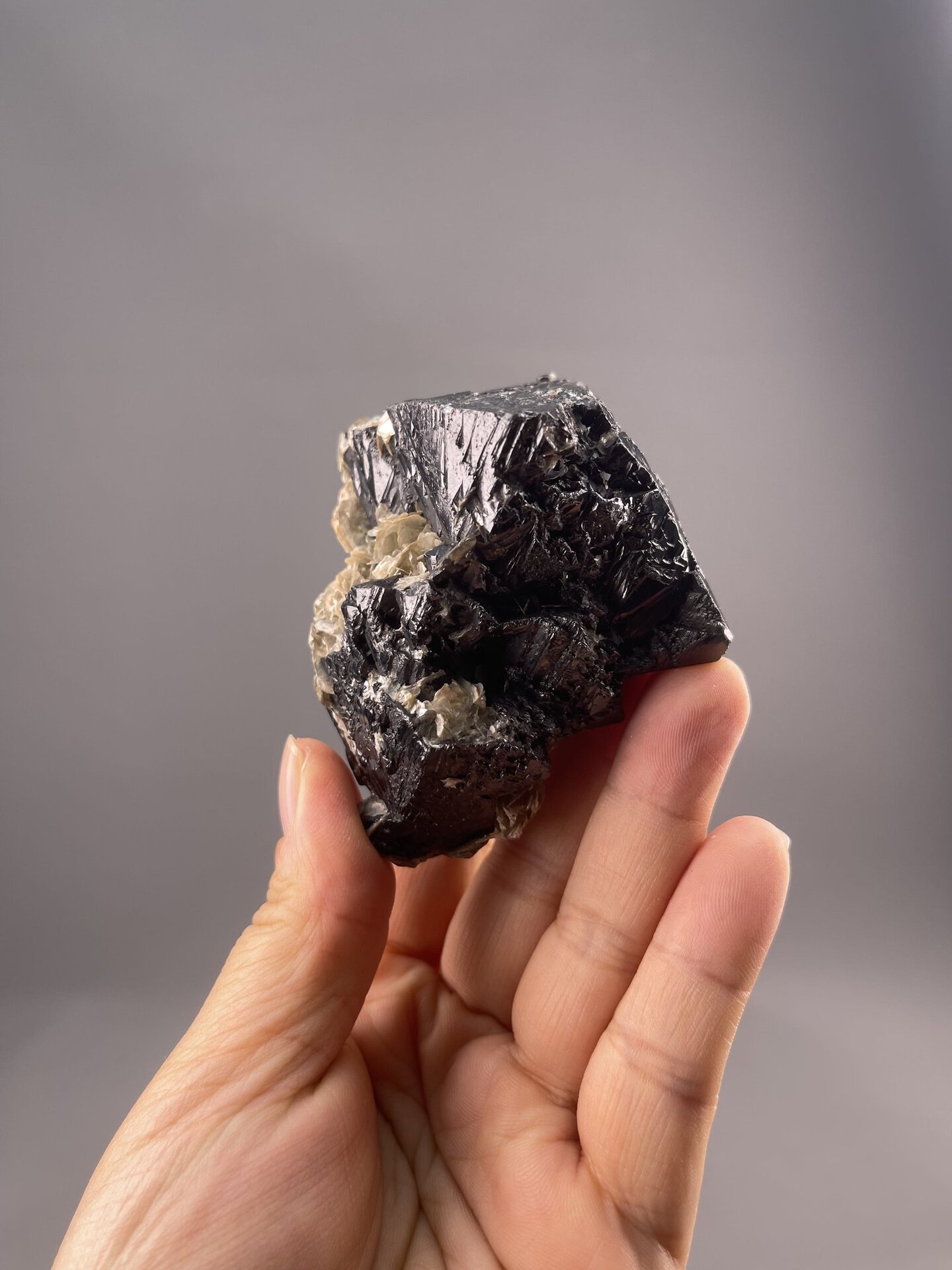 Cassiterite Crystal Specimen from Xuebaoding Mountain, China – side profile