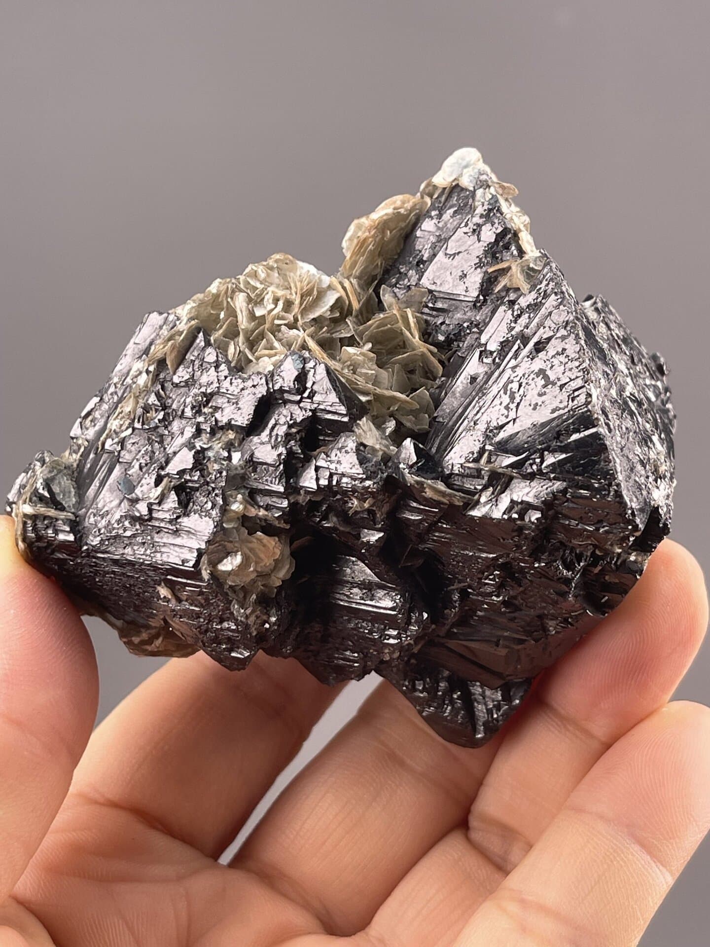 Cassiterite Crystal Specimen from Xuebaoding Mountain, China – reverse side