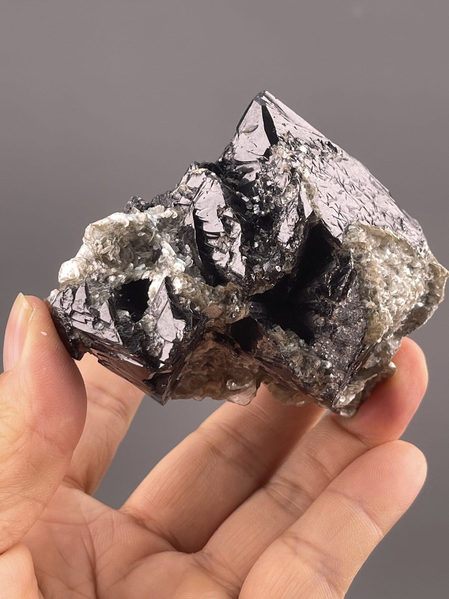 Cassiterite Crystal Specimen from Xuebaoding Mountain, China – full specimen against white background