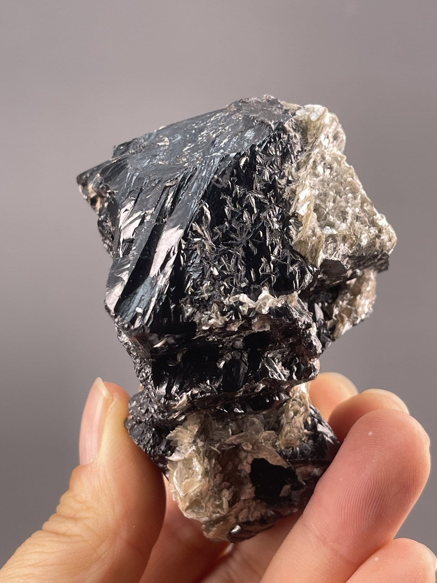 Cassiterite Crystal Specimen from Xuebaoding Mountain, China – scale reference view