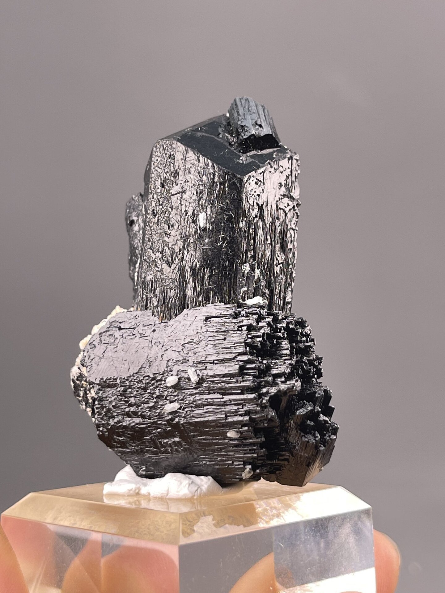 Tourmaline Prismatic from Tsumeb Mine, Namibia – crystal termination detail