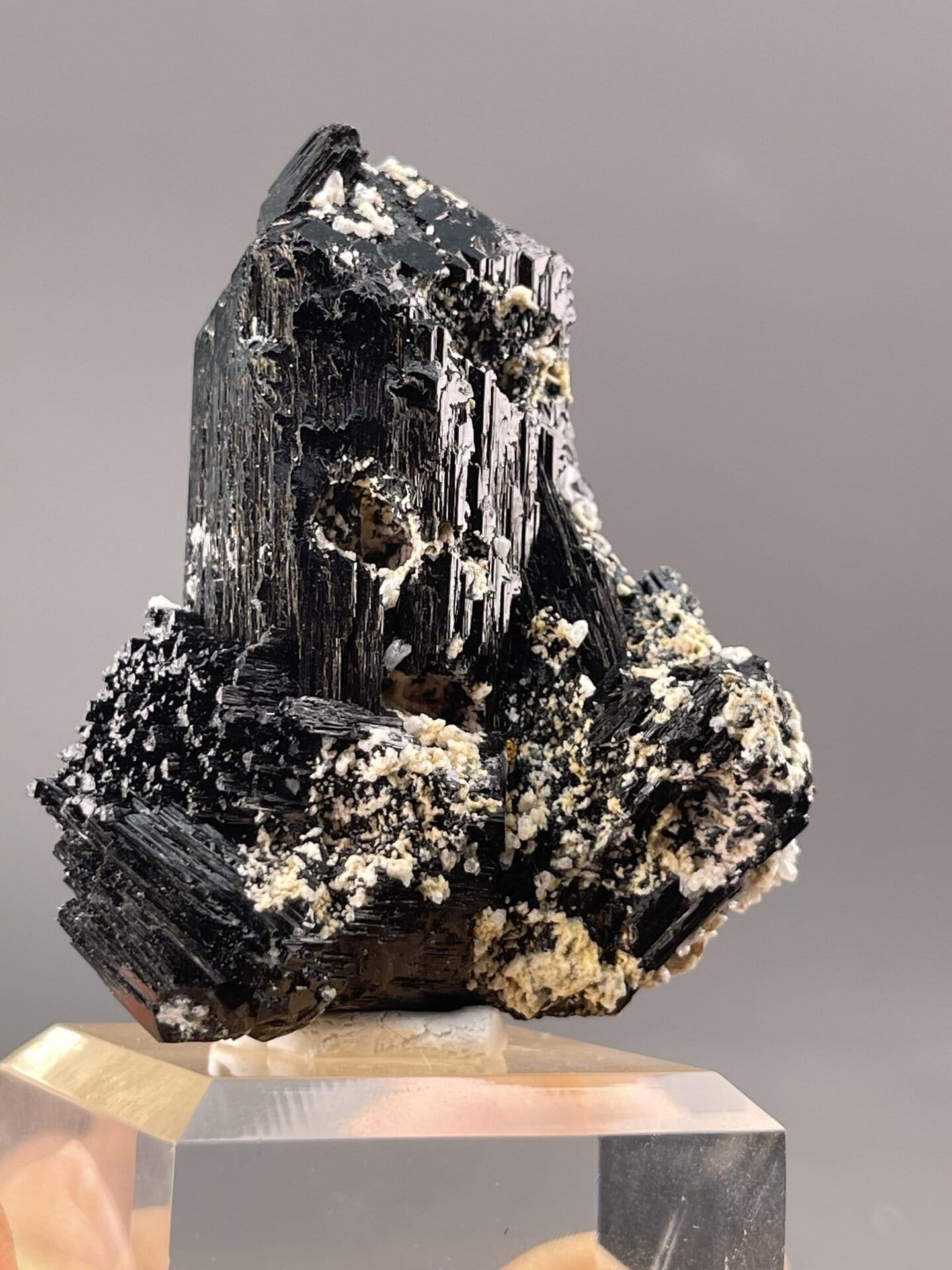 Tourmaline Prismatic from Tsumeb Mine, Namibia – full specimen against white background