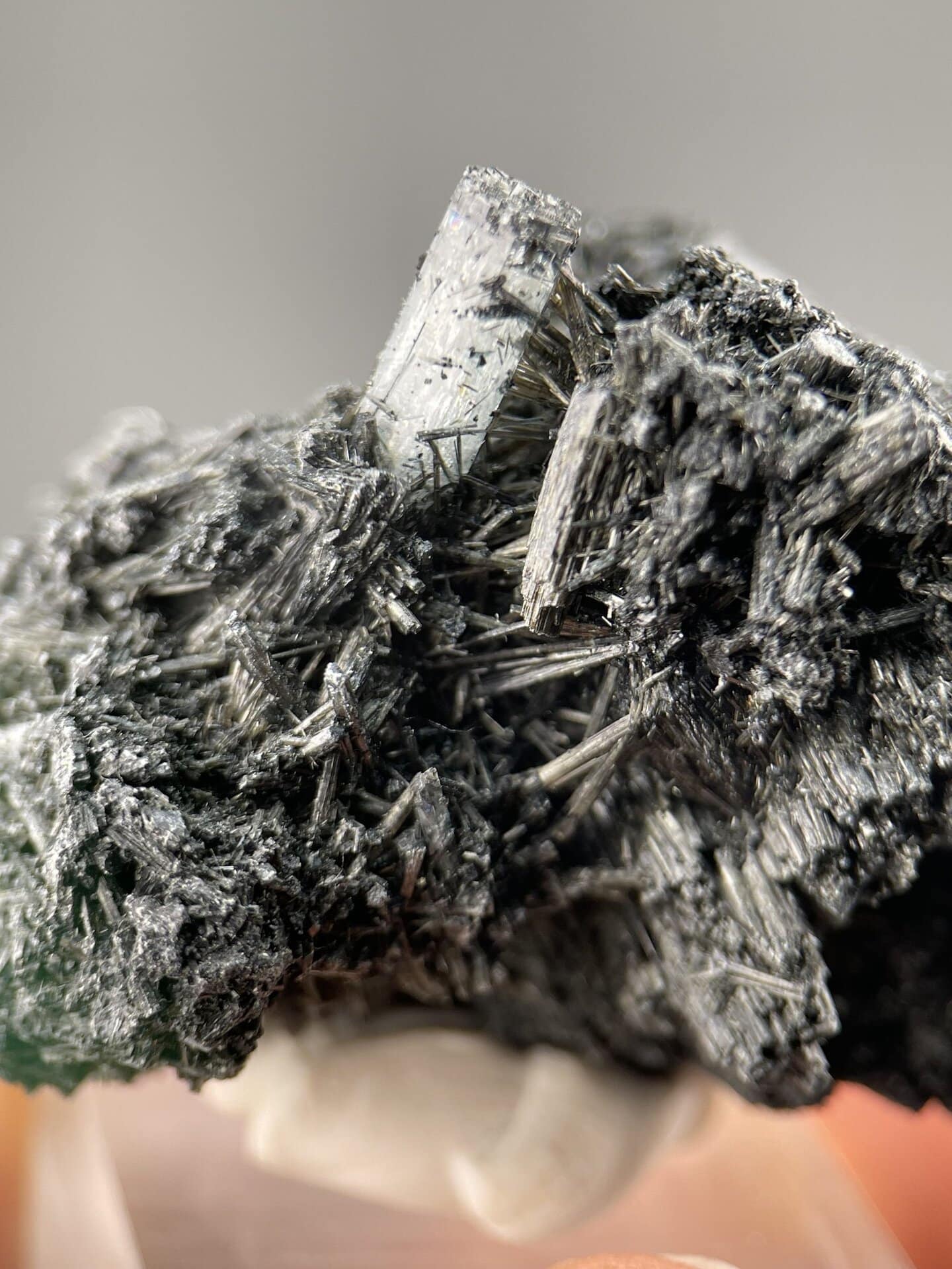 Angled view of Erongo aquamarine highlighting prismatic geometry