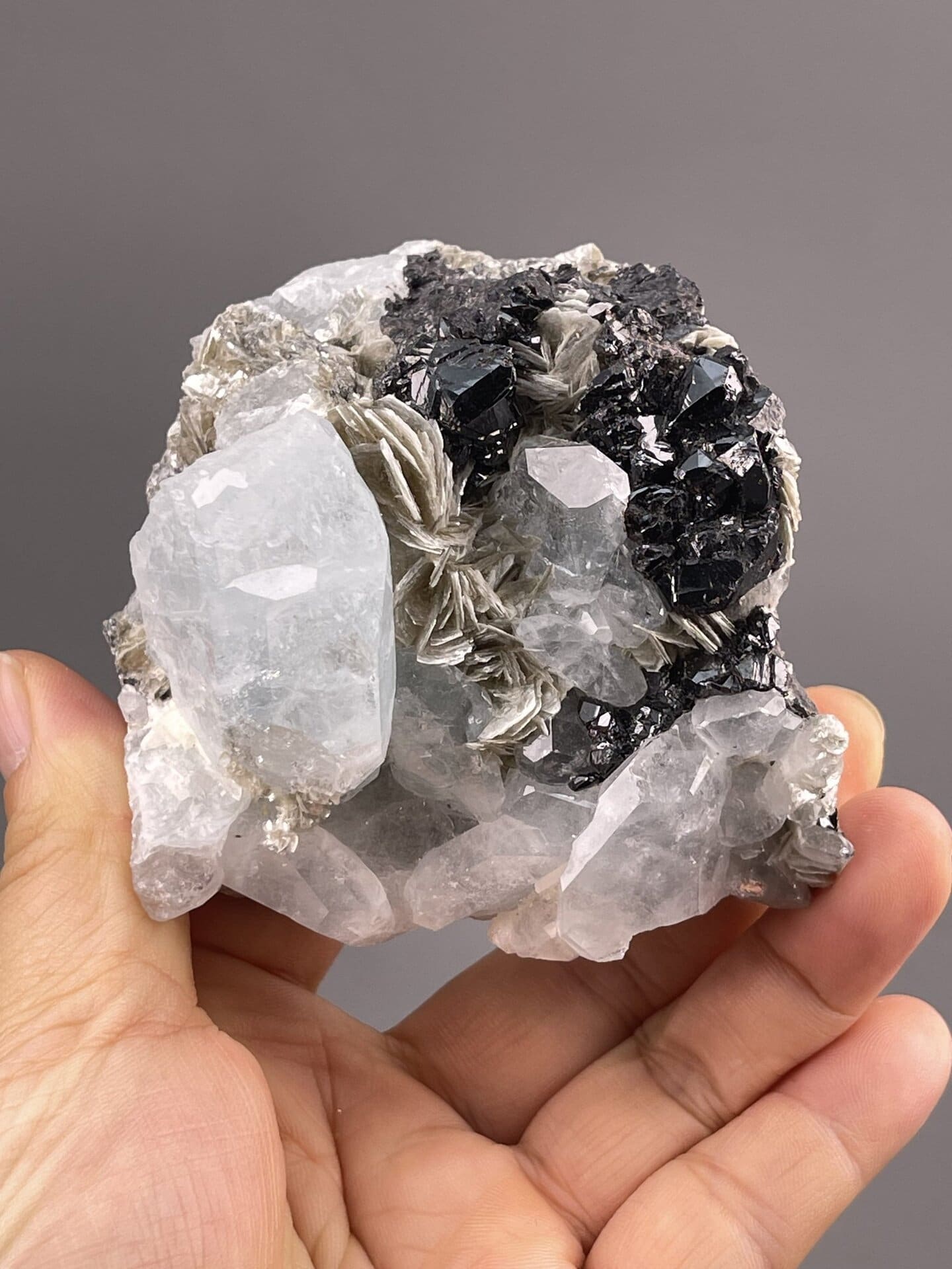 Blue Cassiterite Cluster Xuebaoding Pingwu