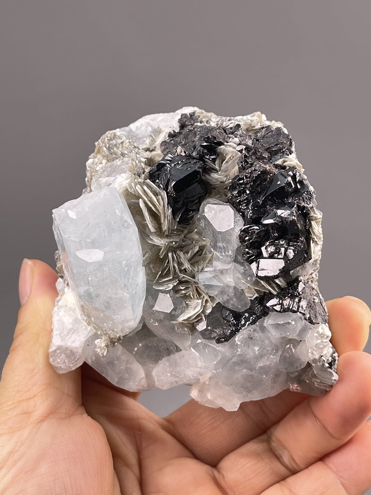 Blue Cassiterite Cluster Xuebaoding Pingwu