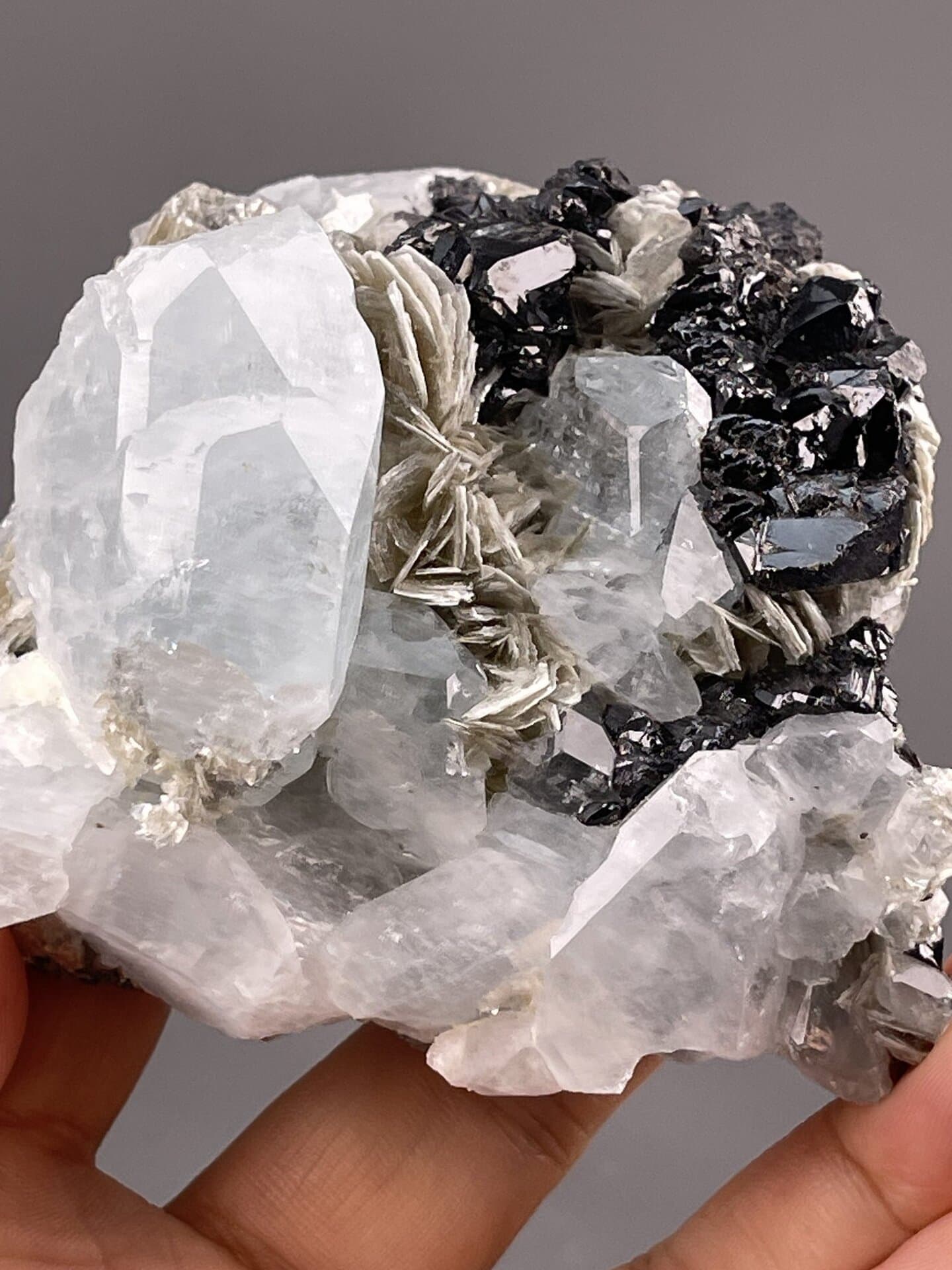 Blue Cassiterite Cluster Xuebaoding Pingwu