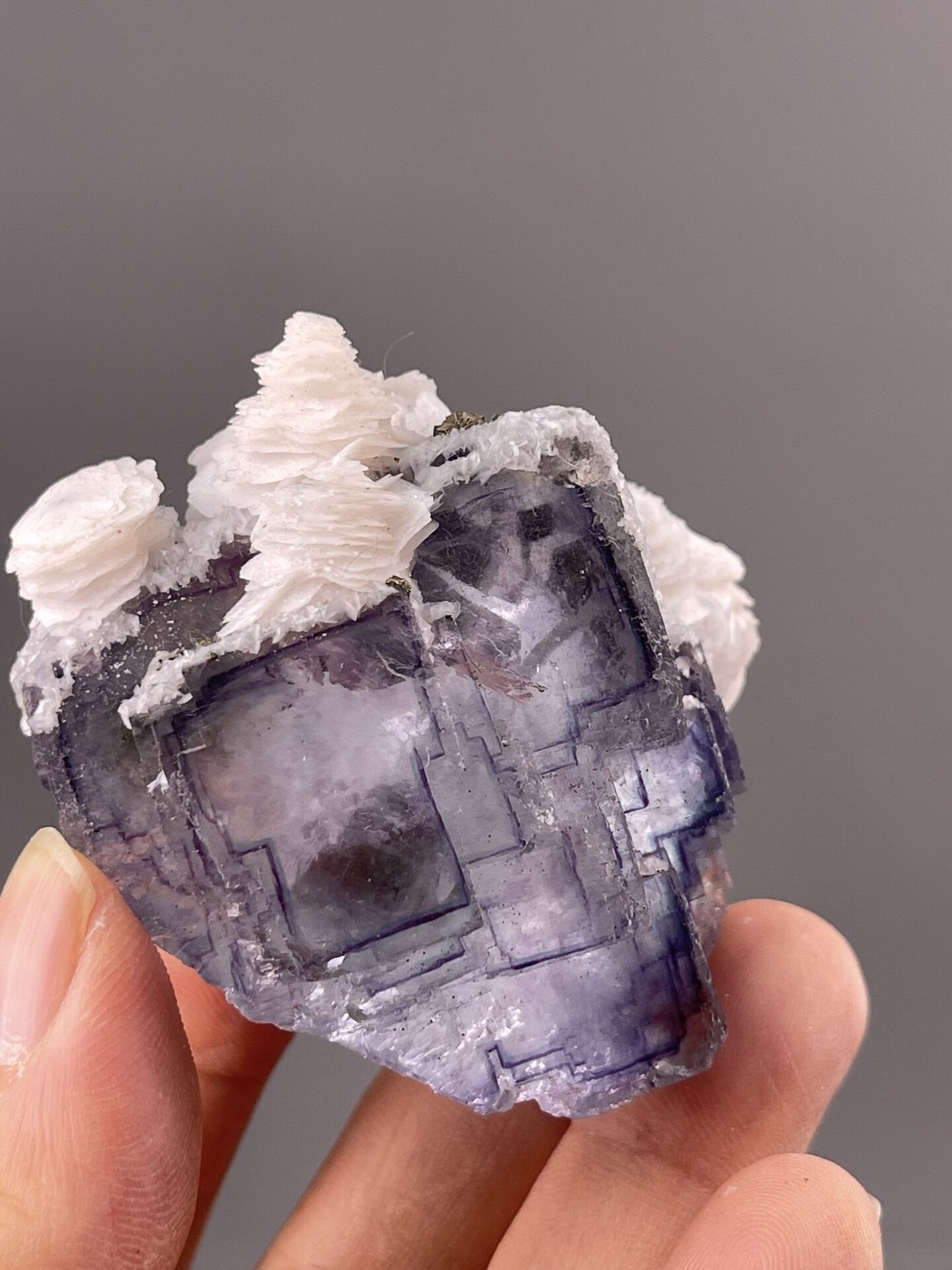 Fluorite Cubic Crystals from Chenzhou, China – top-down view