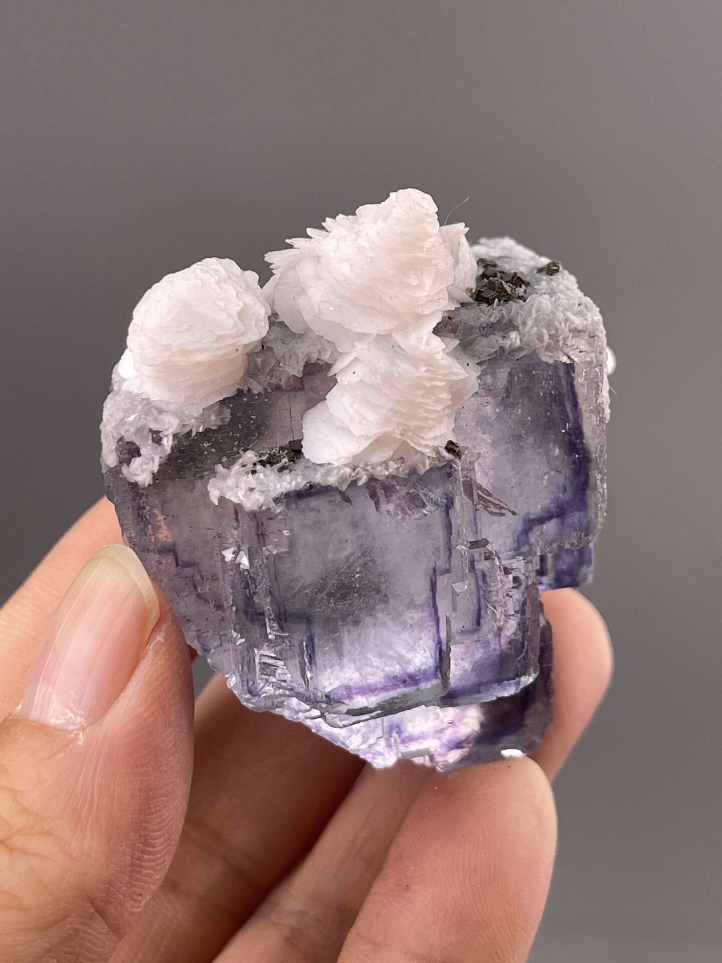 Fluorite Cubic Crystals from Chenzhou, China – reverse side
