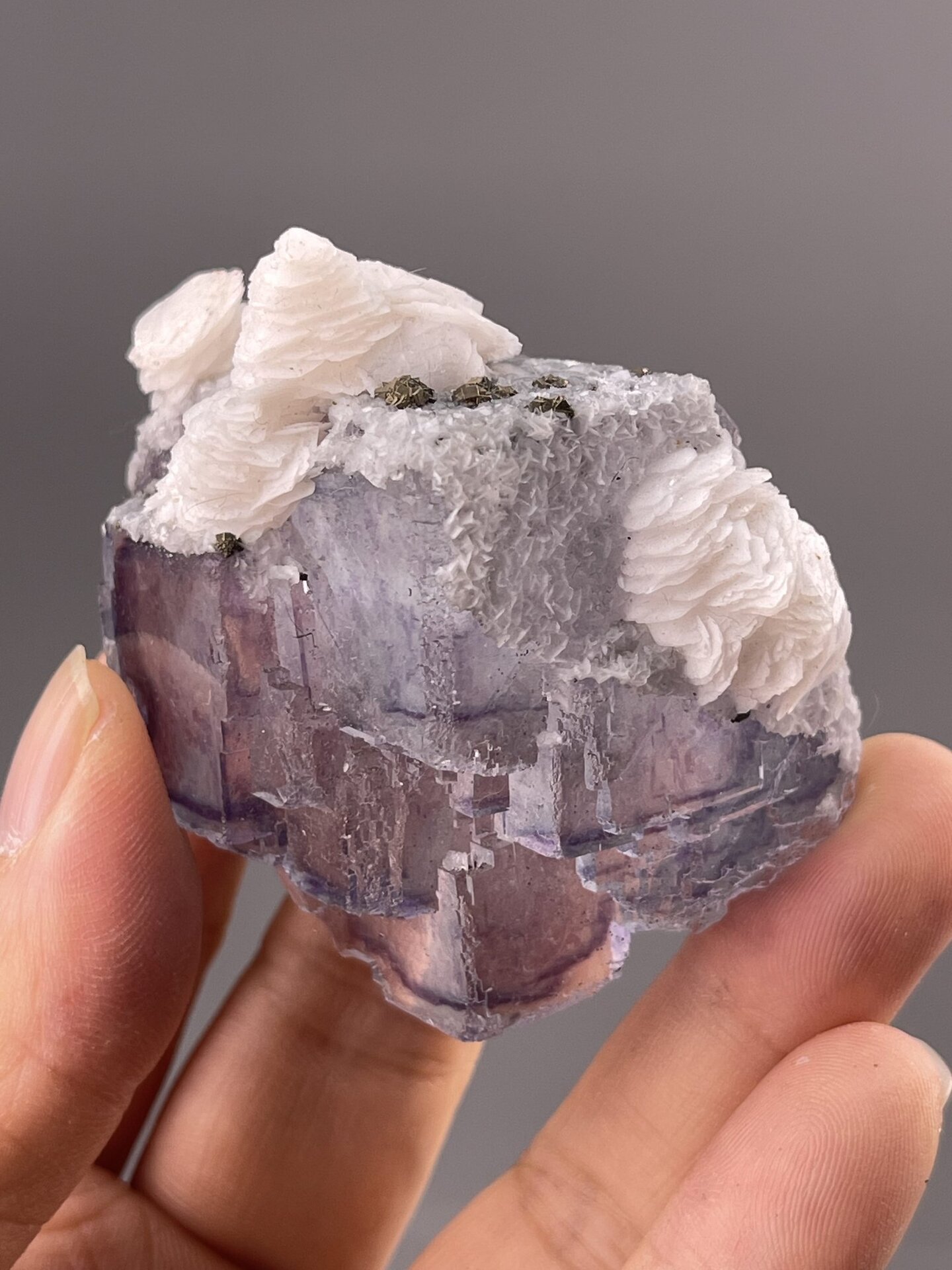 Fluorite Cubic Crystals from Chenzhou, China – lustre and transparency detail