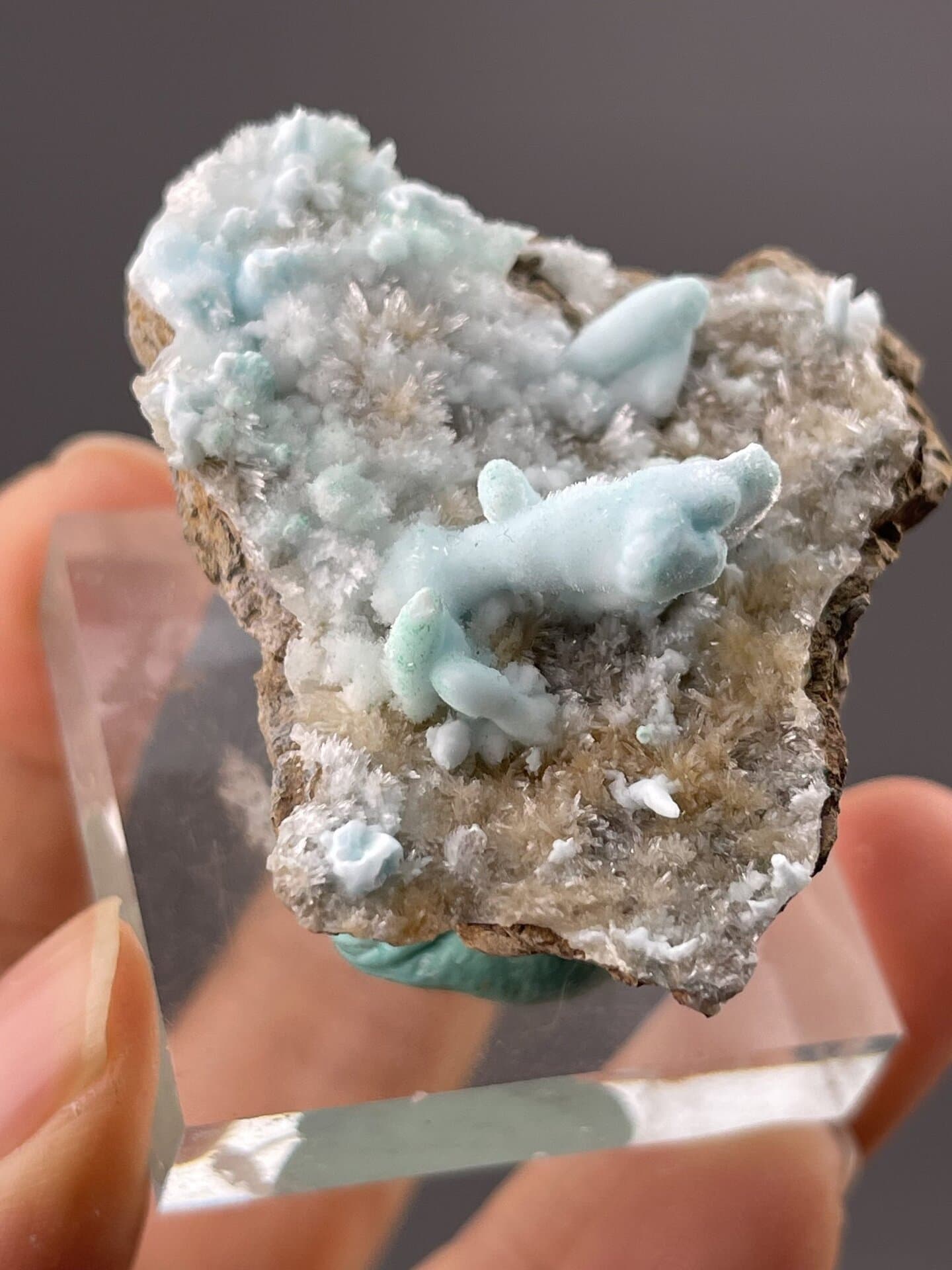 Blue hemimorphite cluster from Yunnan Province China, SKU 1072