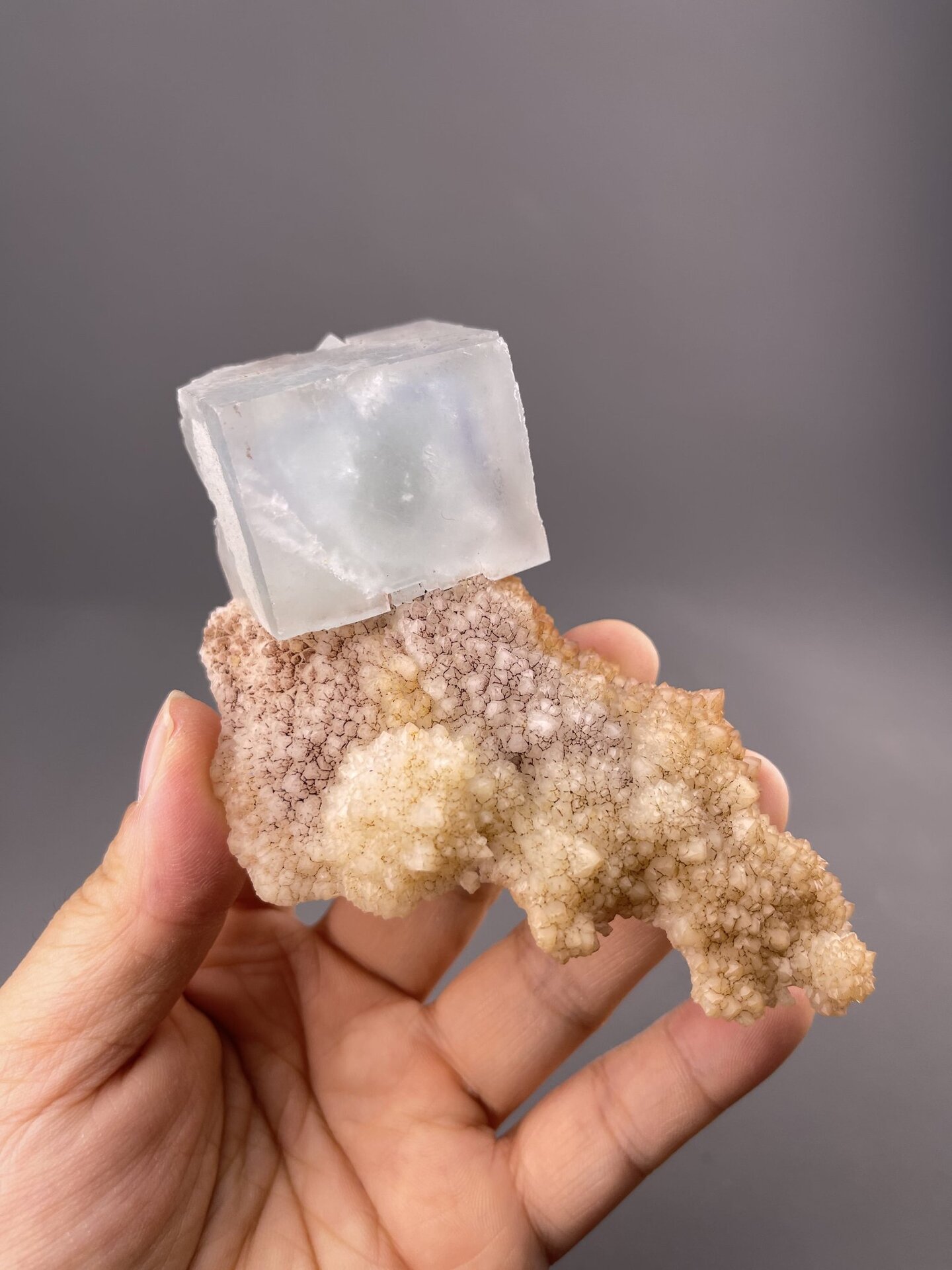 Cubic Dolomite Specimen from Guangxi, China – close-up of crystal surface