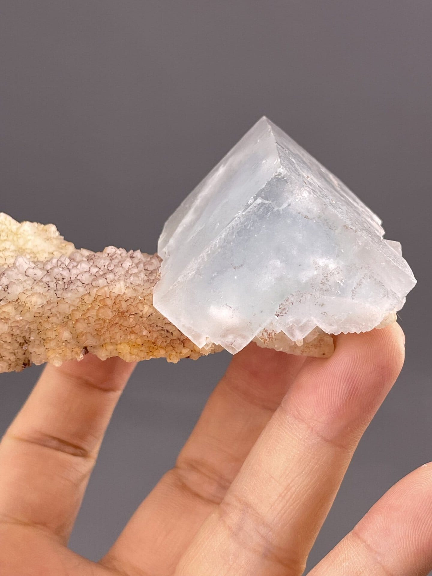 Cubic Dolomite Specimen from Guangxi, China – angled view showing matrix