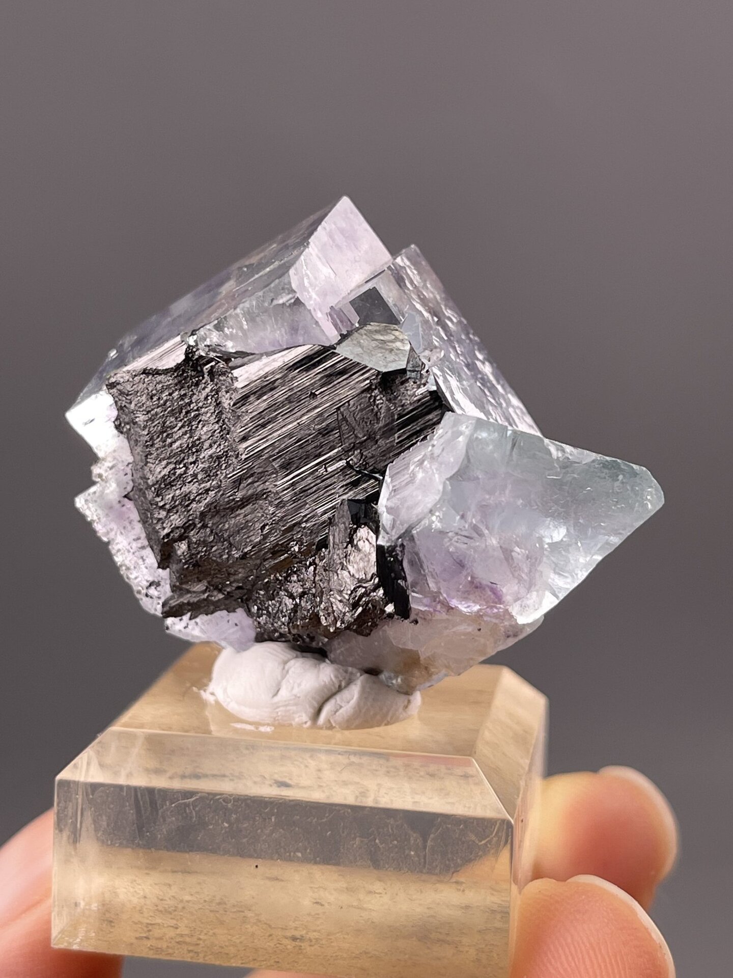 Cubic Fluorite Specimen from Yaogangxian Mine, Hunan – full specimen against white background