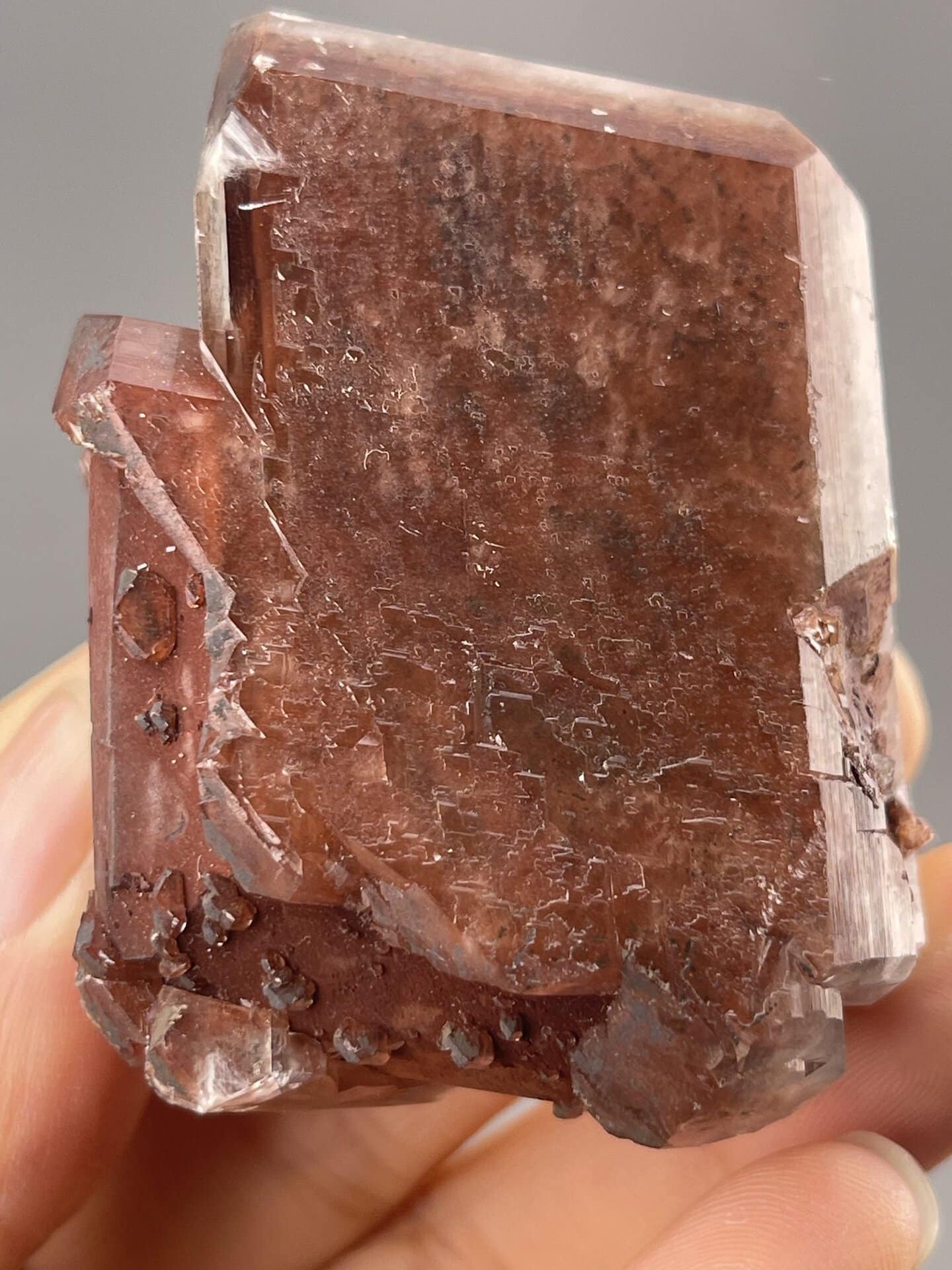 Prismatic Calcite Crystal from Yunnan, China – full specimen against white background