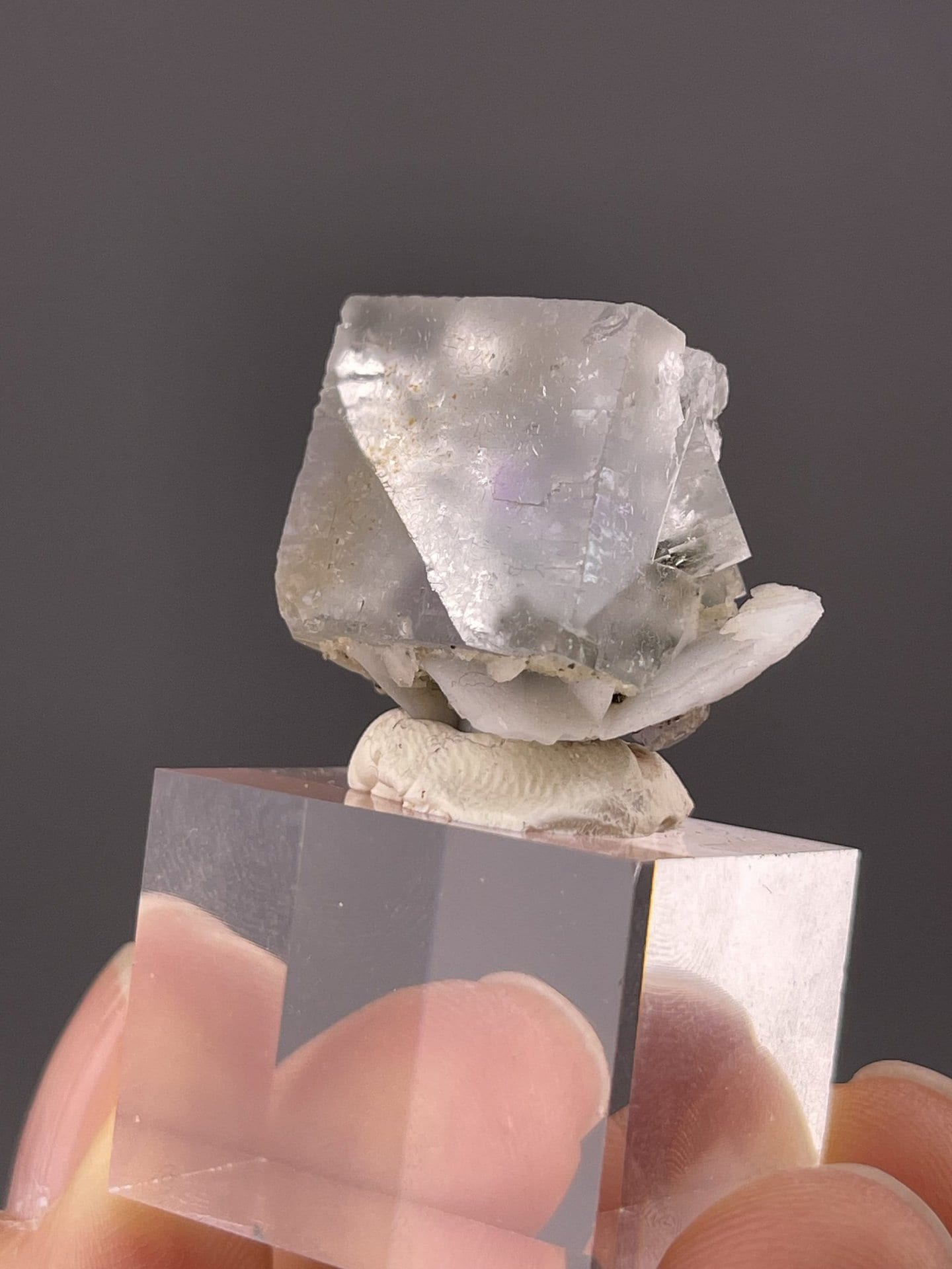 Detail of fluorite crystal showing excellent vitreous luster