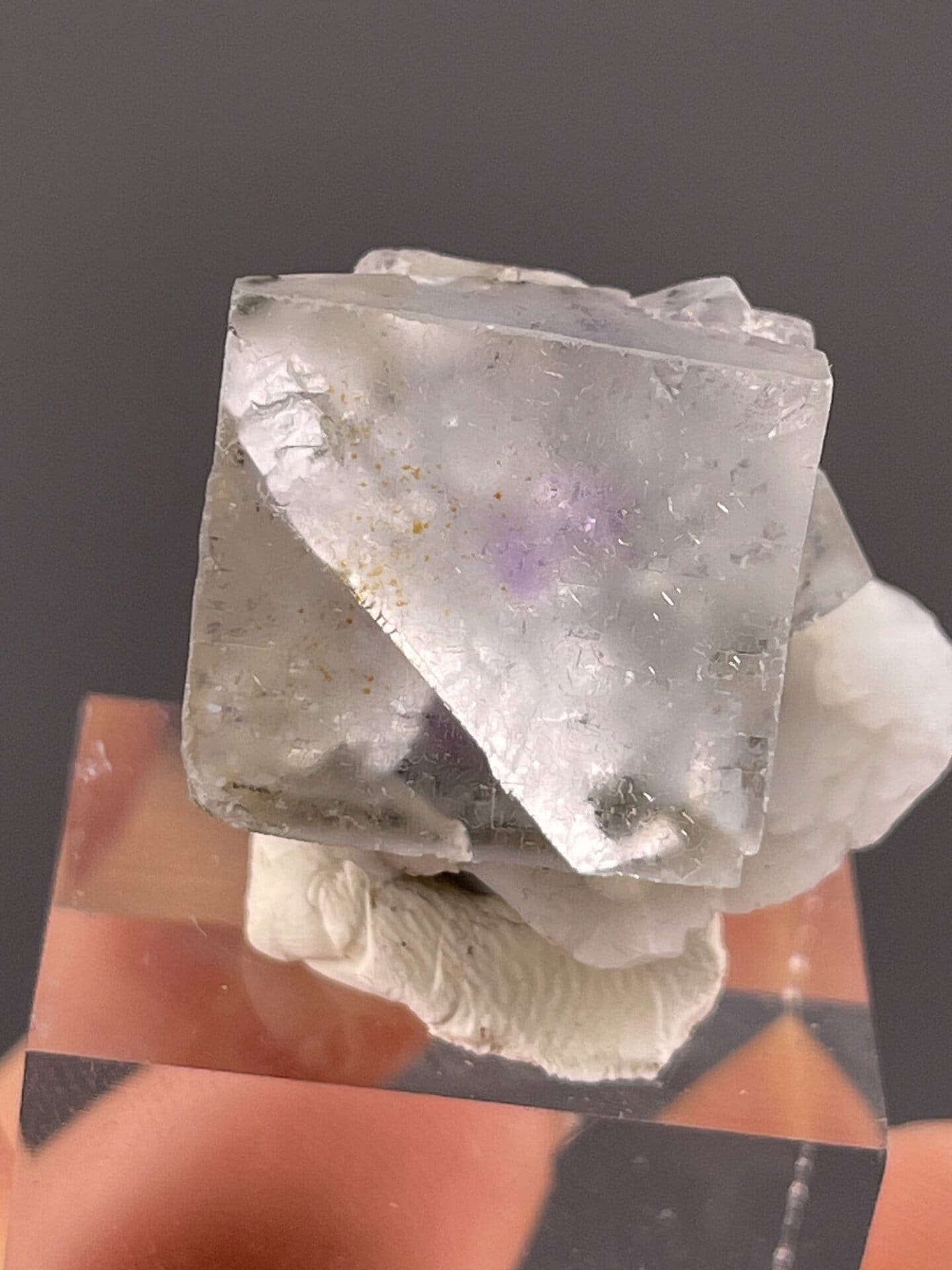 Colorless fluorite cubic crystal from Yaogangxian Mine, SKU 1110