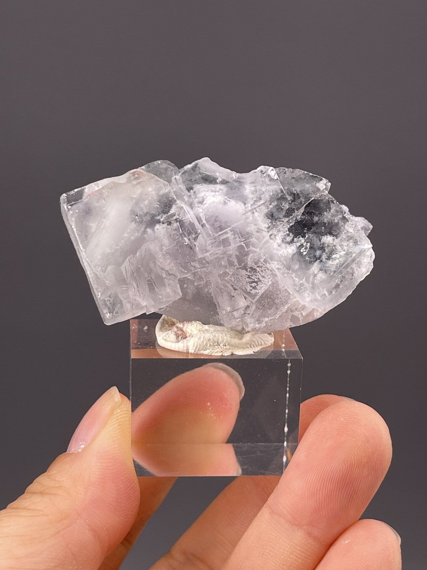 Colorless twinned fluorite crystal from Xianghualing Mine, Chenzhou, Hunan
