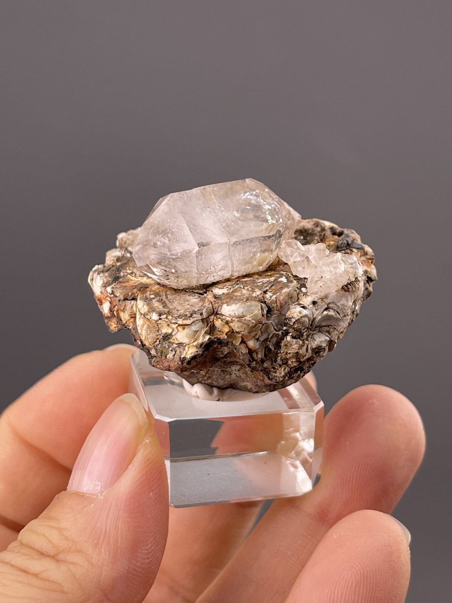 Detail of quartz terminations showing vitreous luster