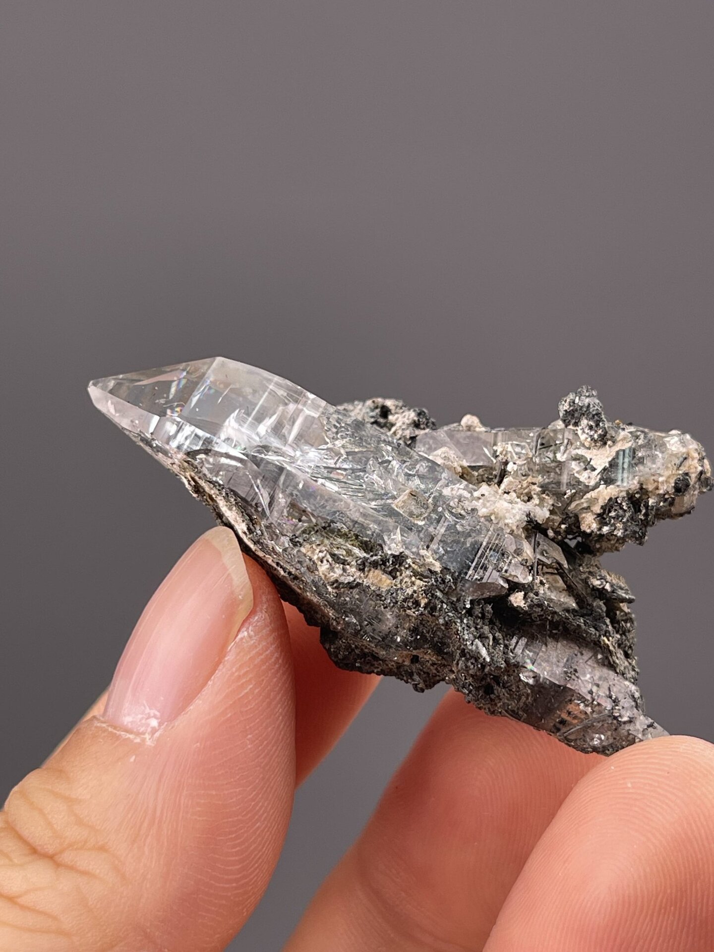 Detail of quartz showing brilliant vitreous luster quality