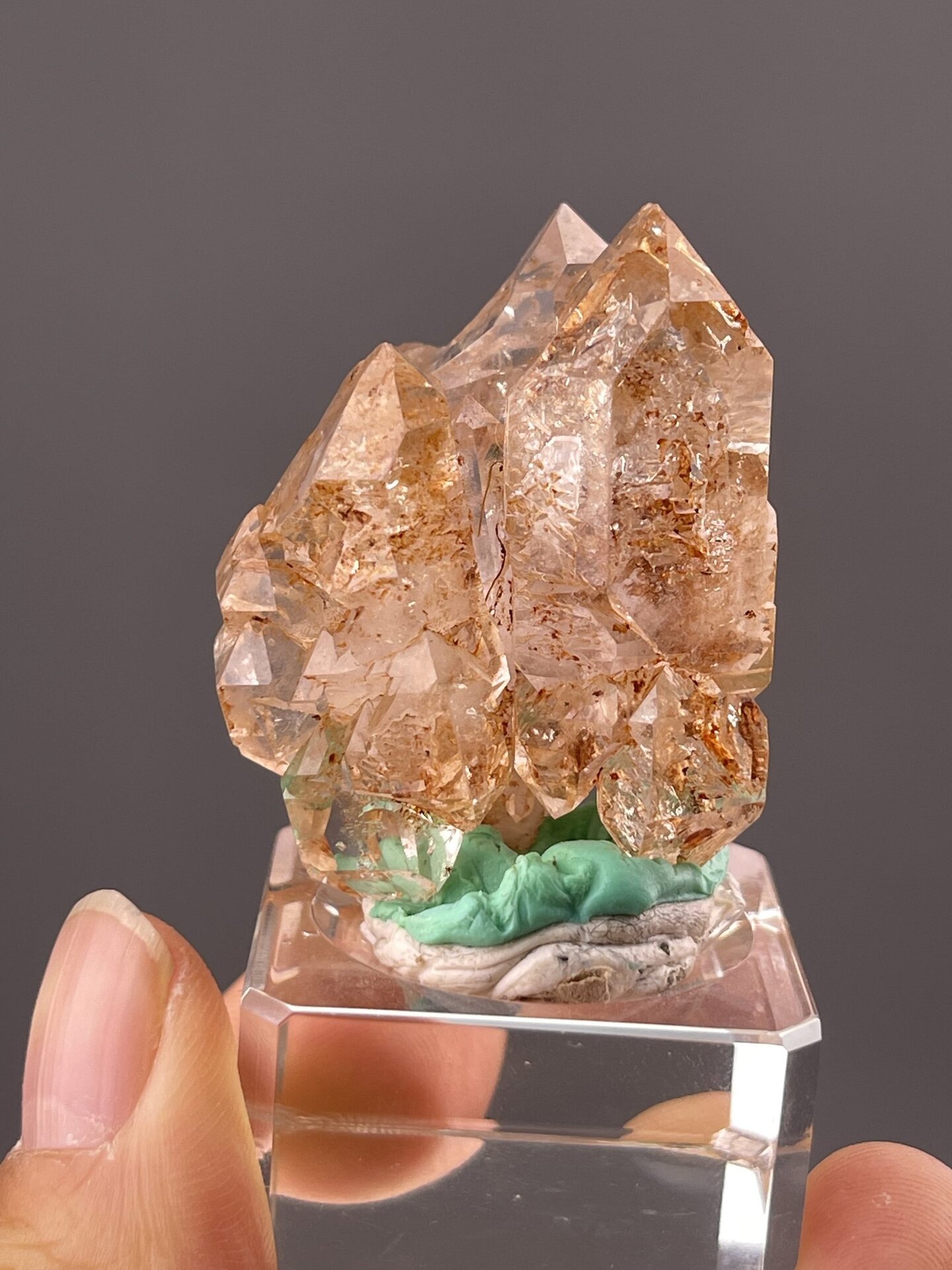 Clear quartz scepter crystal side view, Skardu District, Pakistan