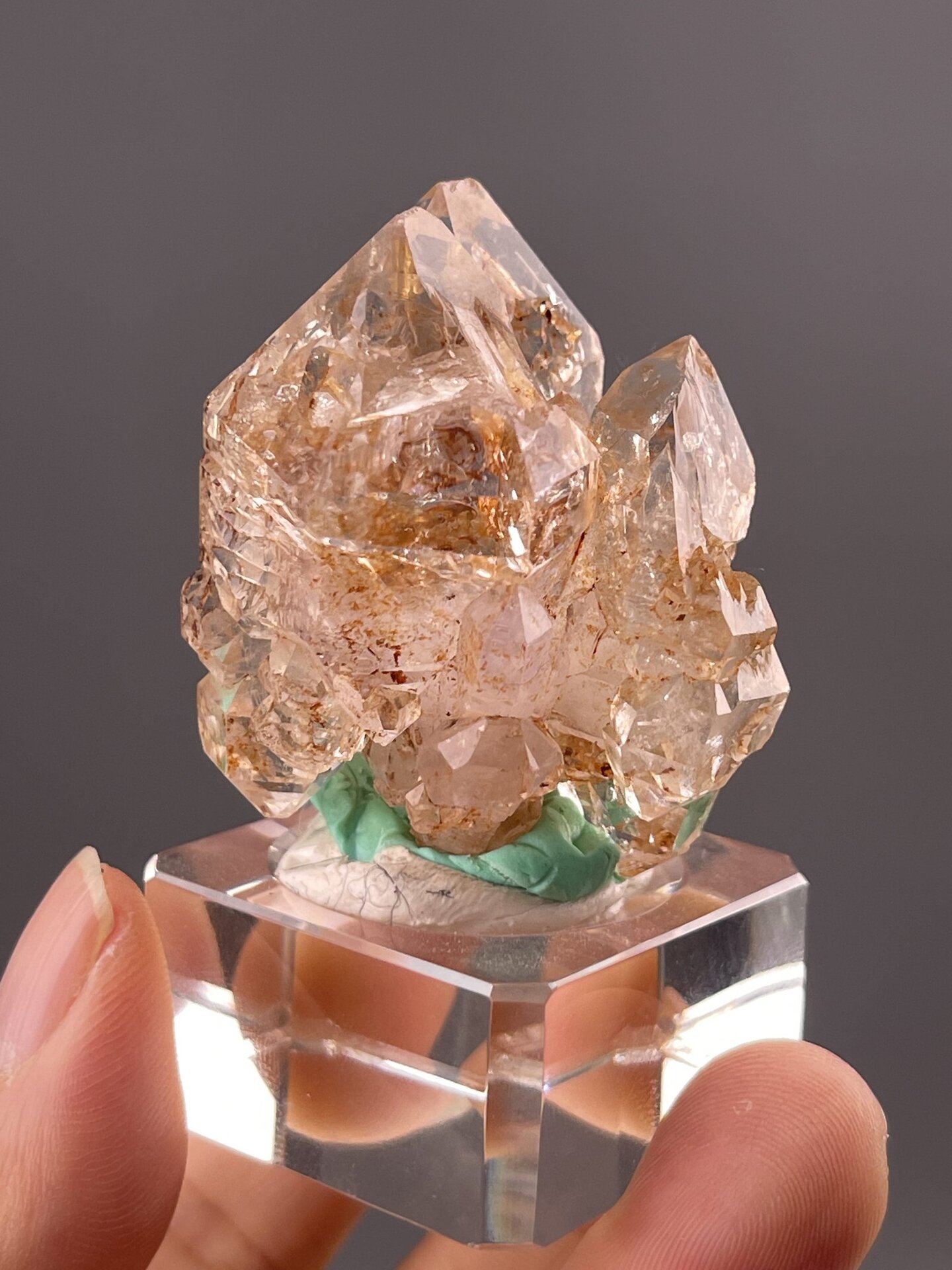 Clear quartz crystal showing prismatic termination, Pakistan