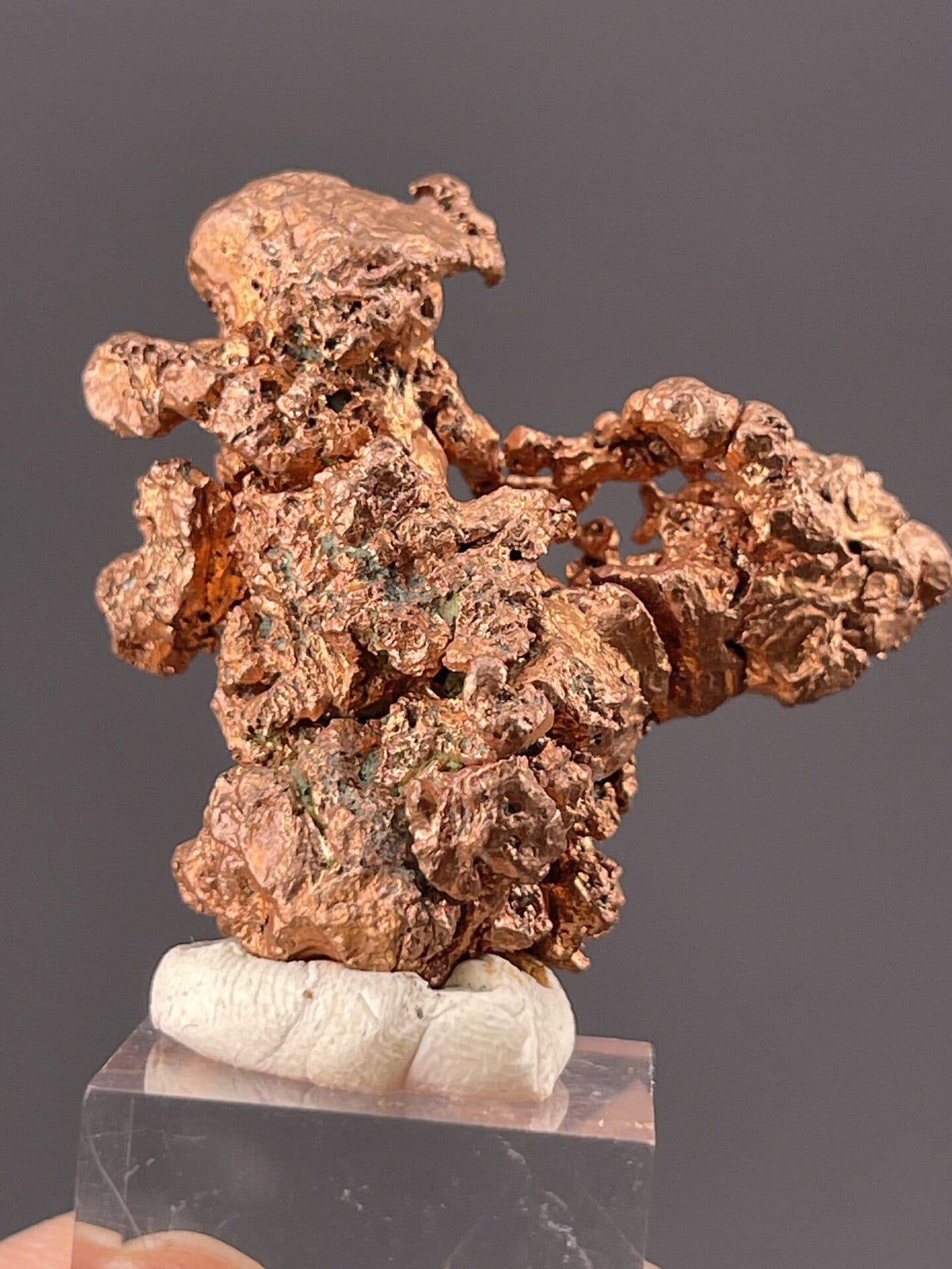 Metallic copper showing natural crystal habit, Yichun Mine, 1.2 g