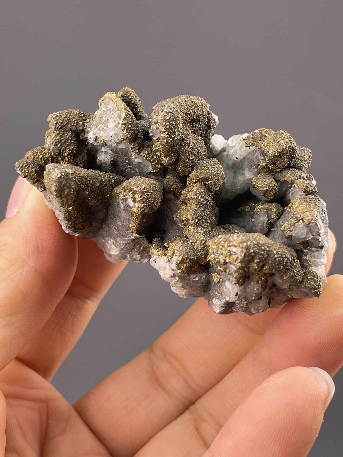 Pyrite druzy crystal from Daye Mine Huangshi Hubei, SKU 1123