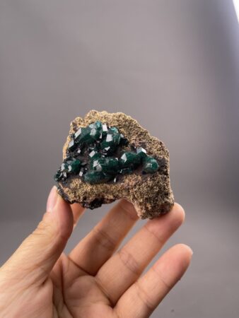 Dioptase Crystals - Vibrant Green - Tsumeb Mine, Kaokoveld - Collector's Gemstone