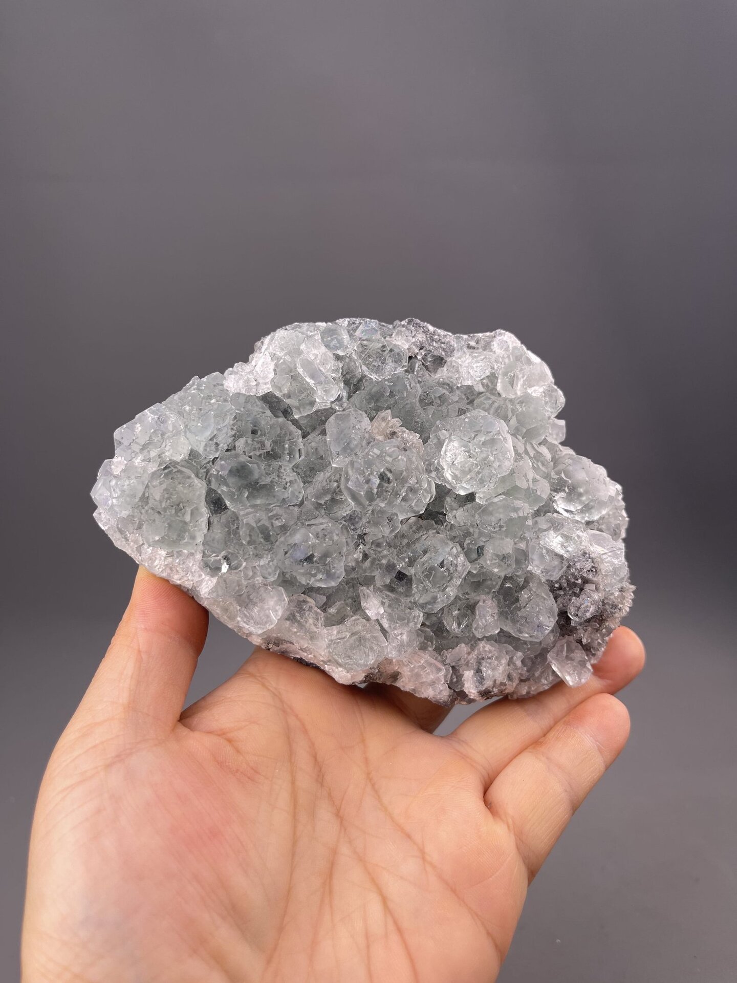 Front view of botryoidal fluorite, 55×17×35 mm, Fujian Province