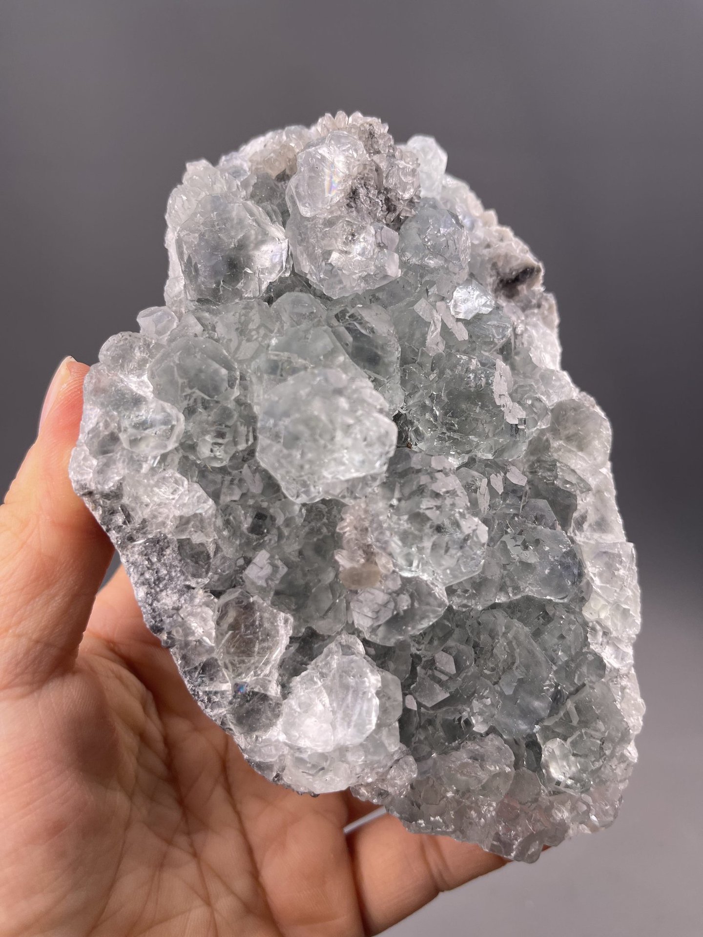 Angled view of large Fujian botryoidal fluorite