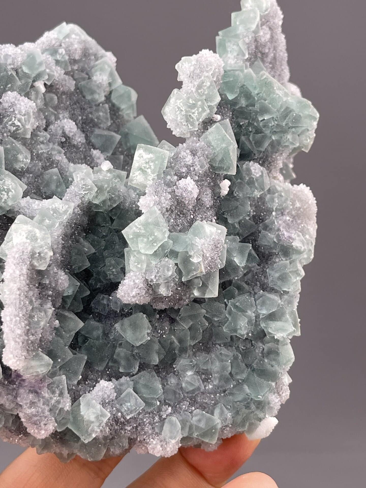 Detail of fluorite surface showing vitreous luster quality
