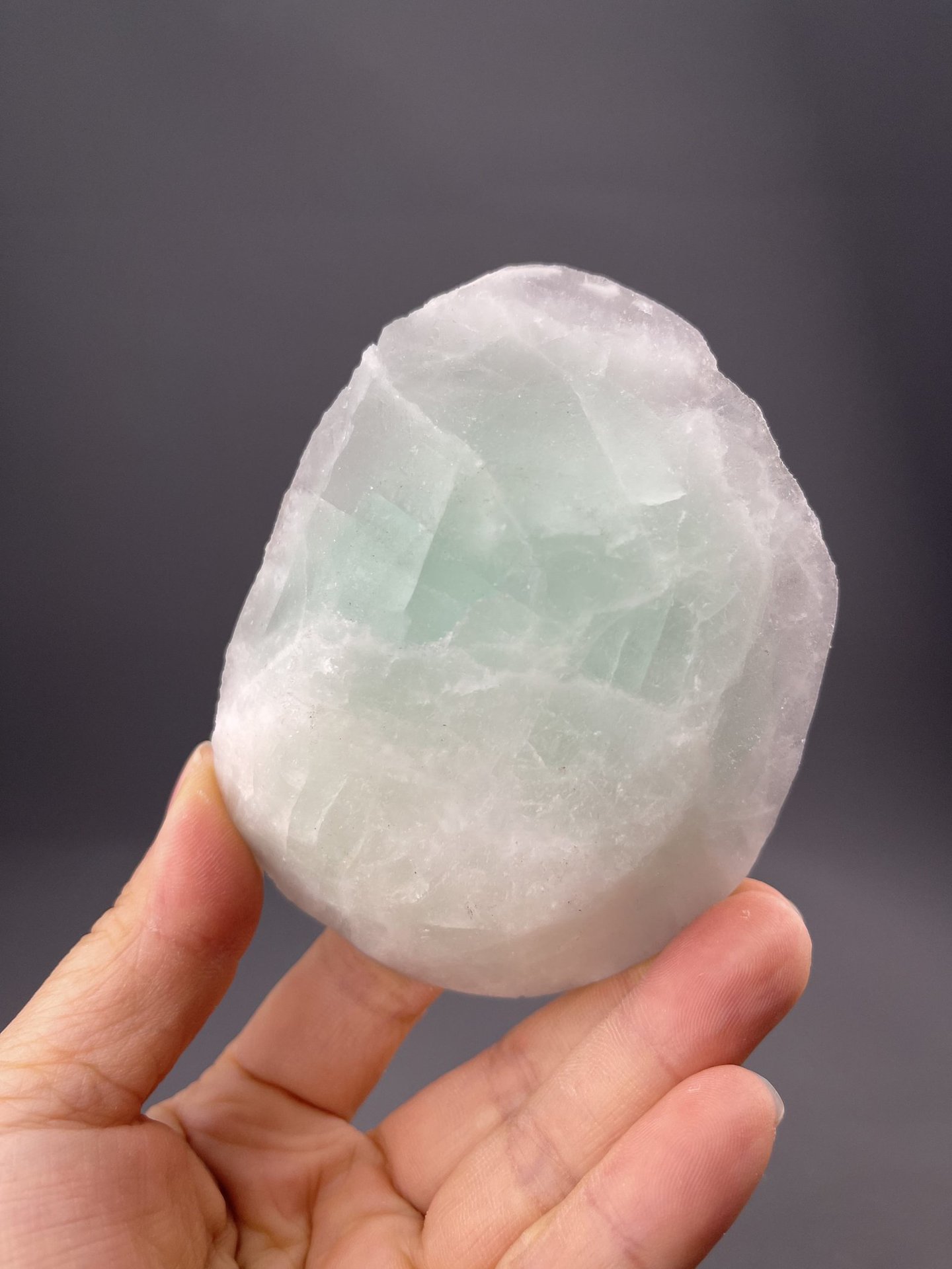 Angled view of Inner Mongolia fluorite highlighting green-black contrast