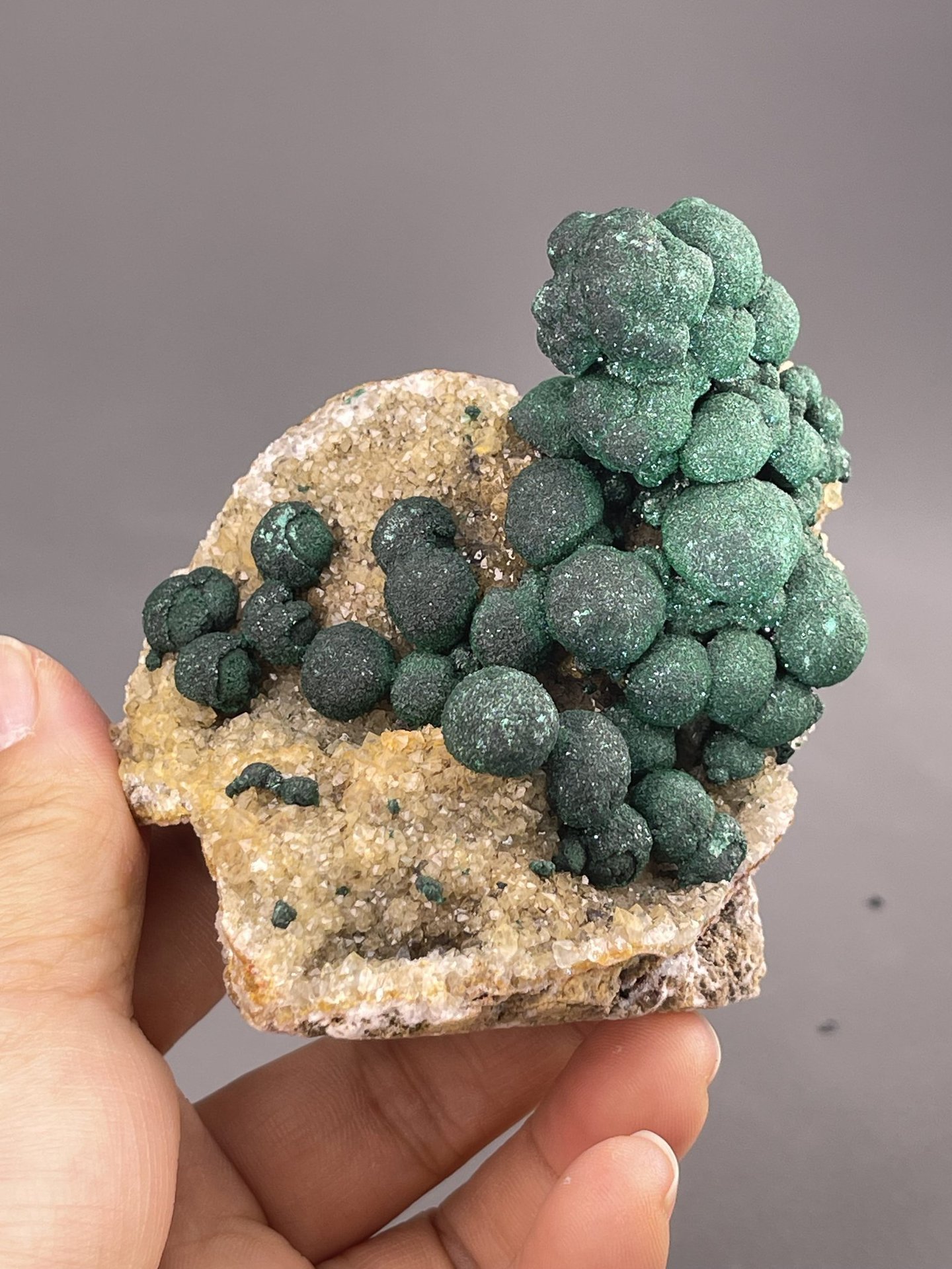 Malachite Specimen from DR Congo Origin – crystal termination detail
