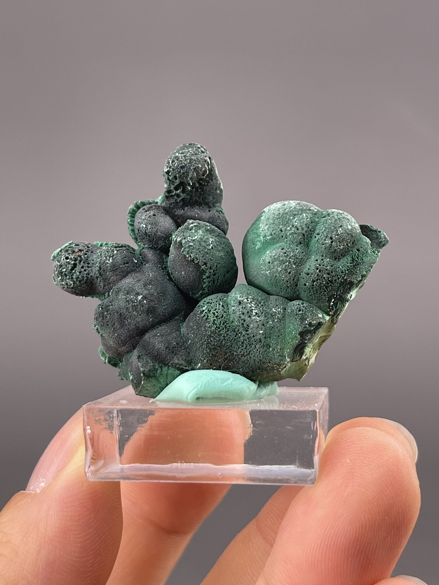 Close-up of malachite showing characteristic green colour bands
