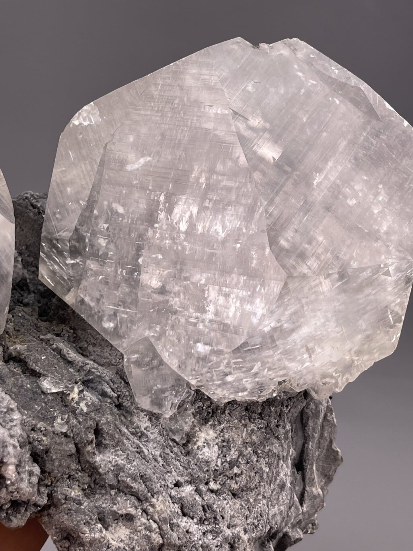 Detail of calcite surface showing translucency and luster