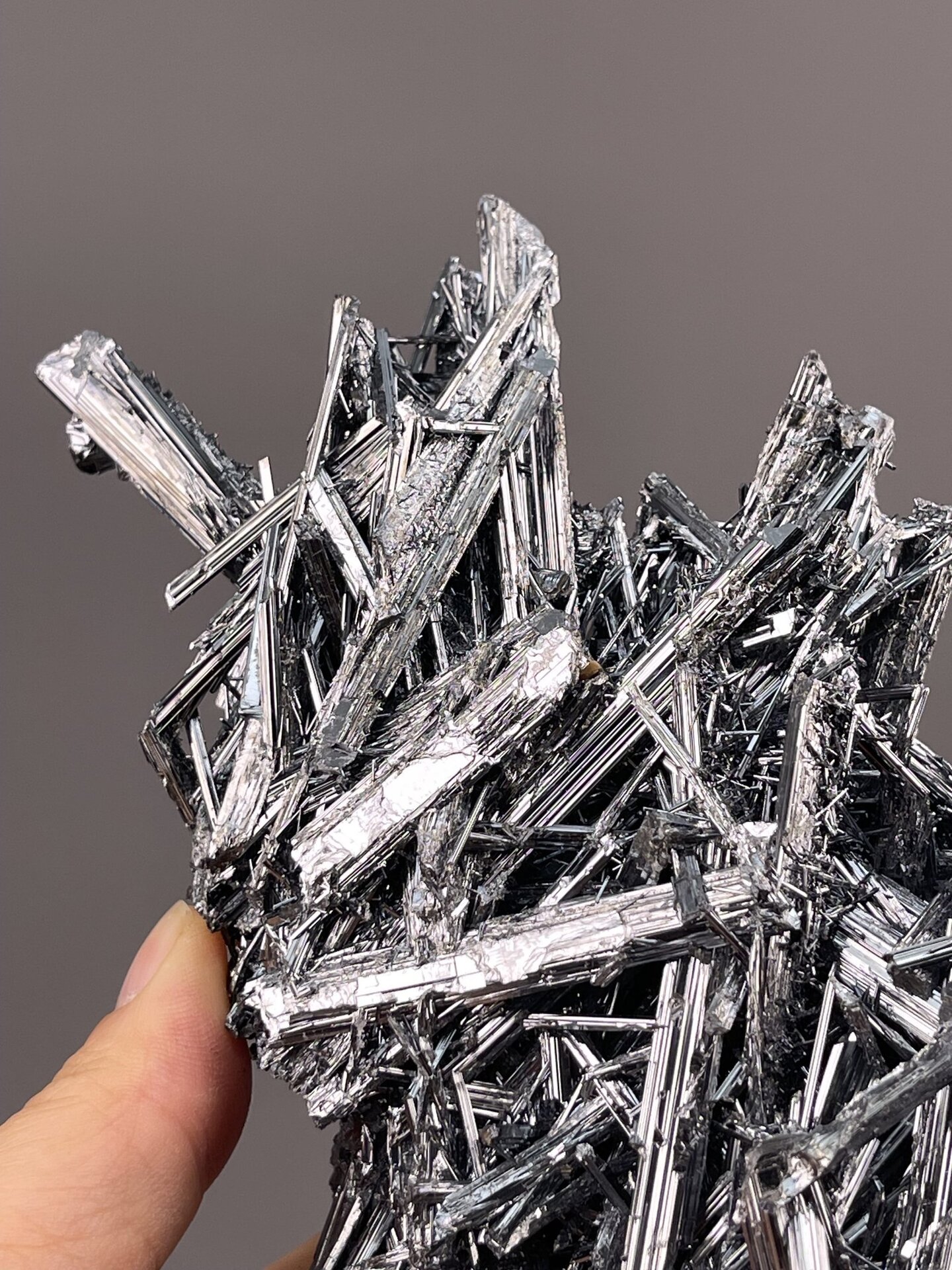 Stibnite Crystal Formation from Hunan, China – reverse side