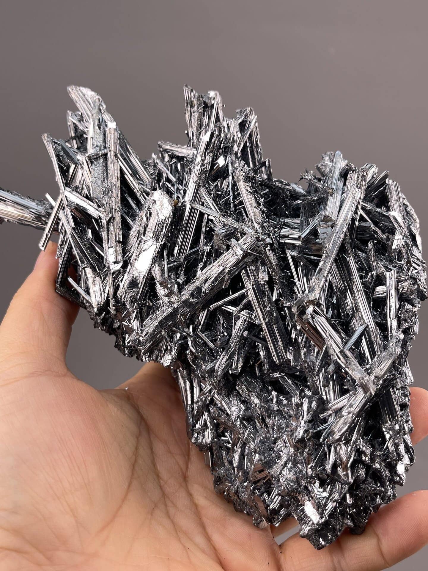 Stibnite Crystal Formation from Hunan, China – scale reference view