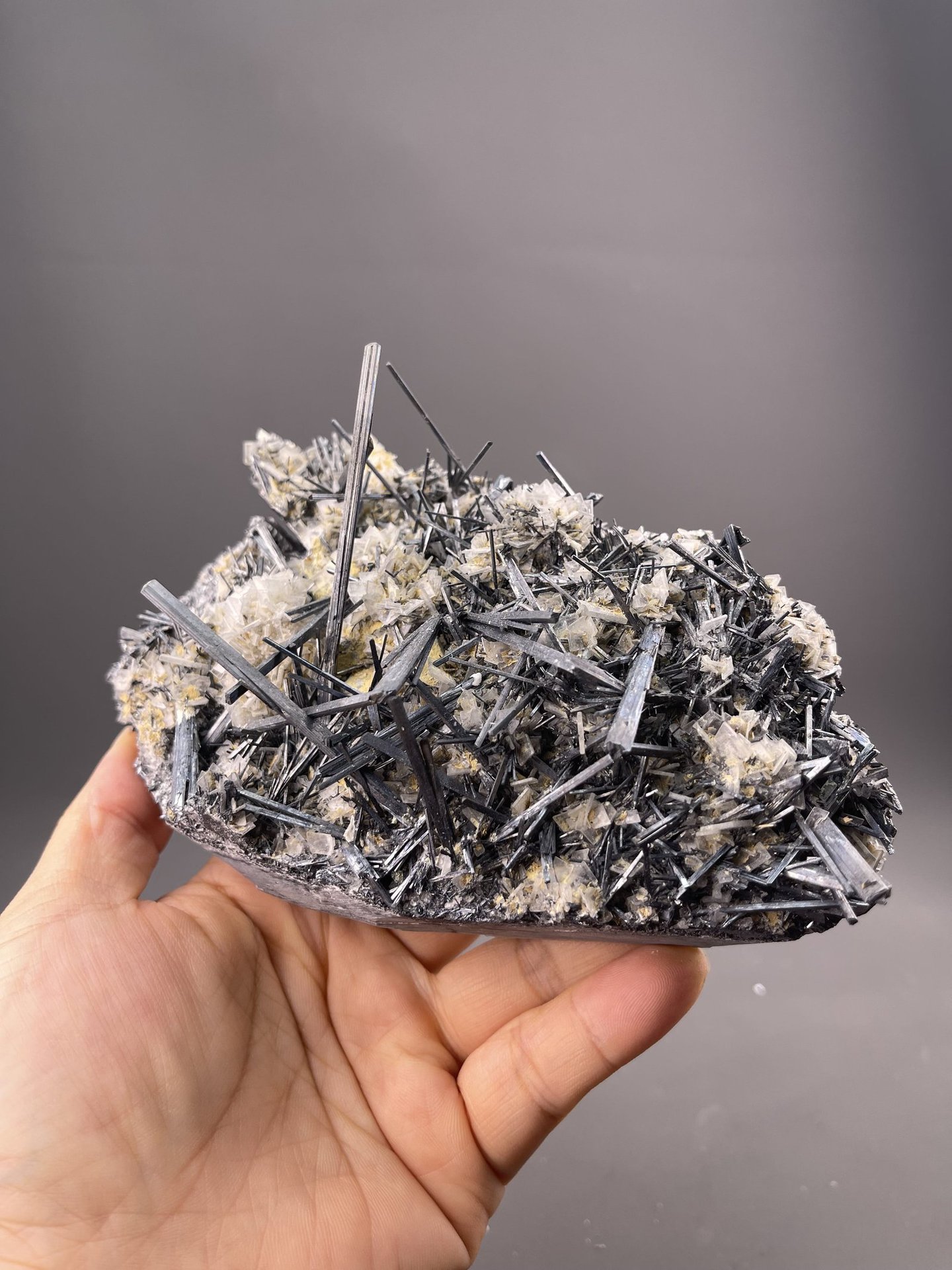 Stibnite Crystals from Hunan, China – top-down view