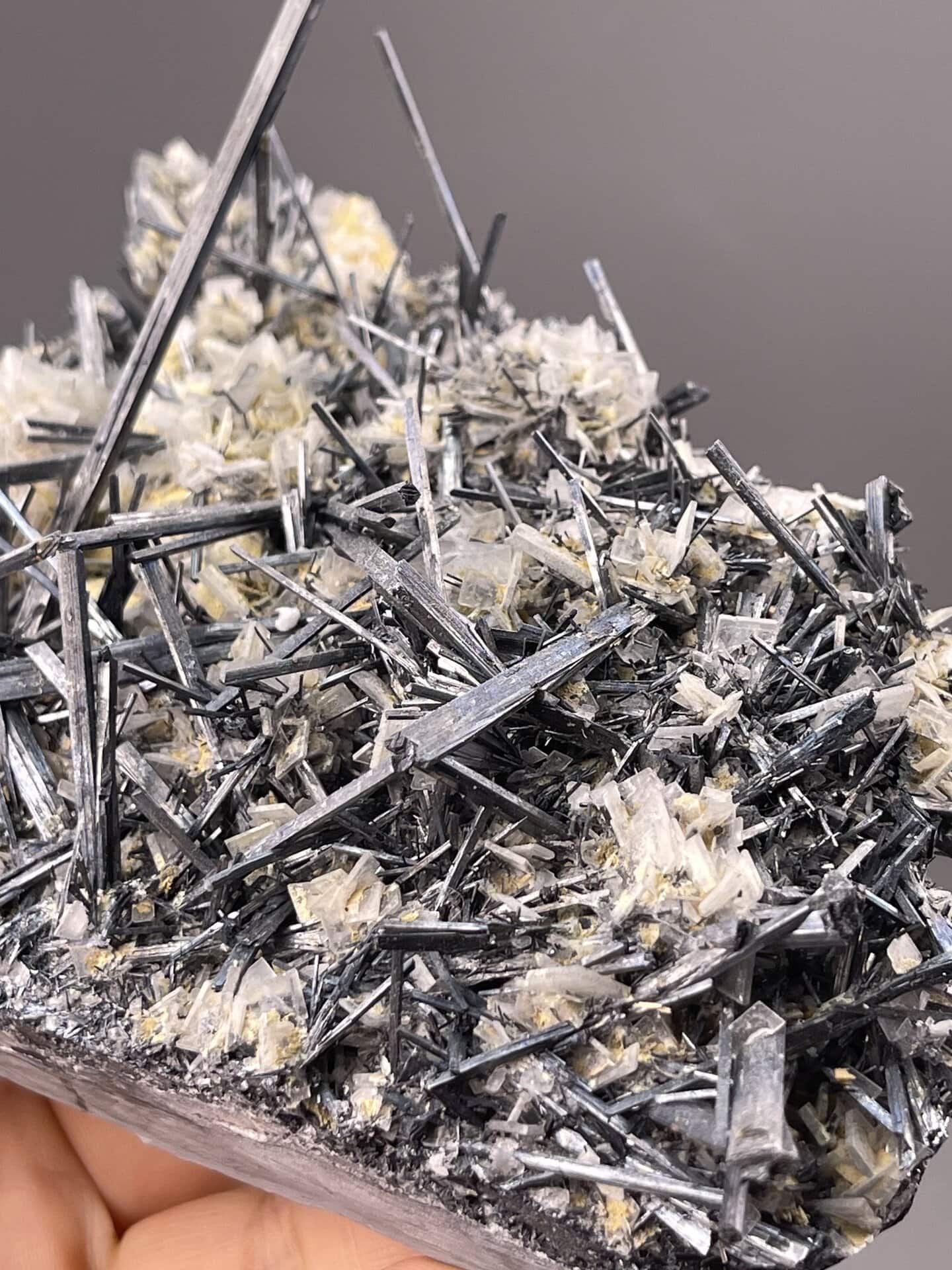 Stibnite Crystals from Hunan, China – reverse side