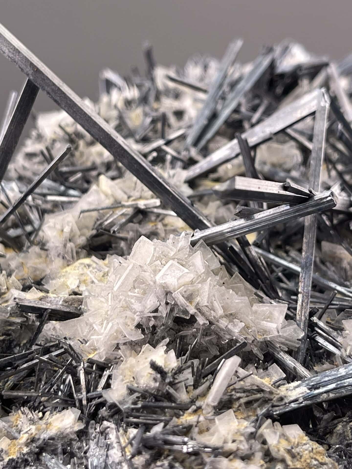 Stibnite Crystals from Hunan, China – scale reference view