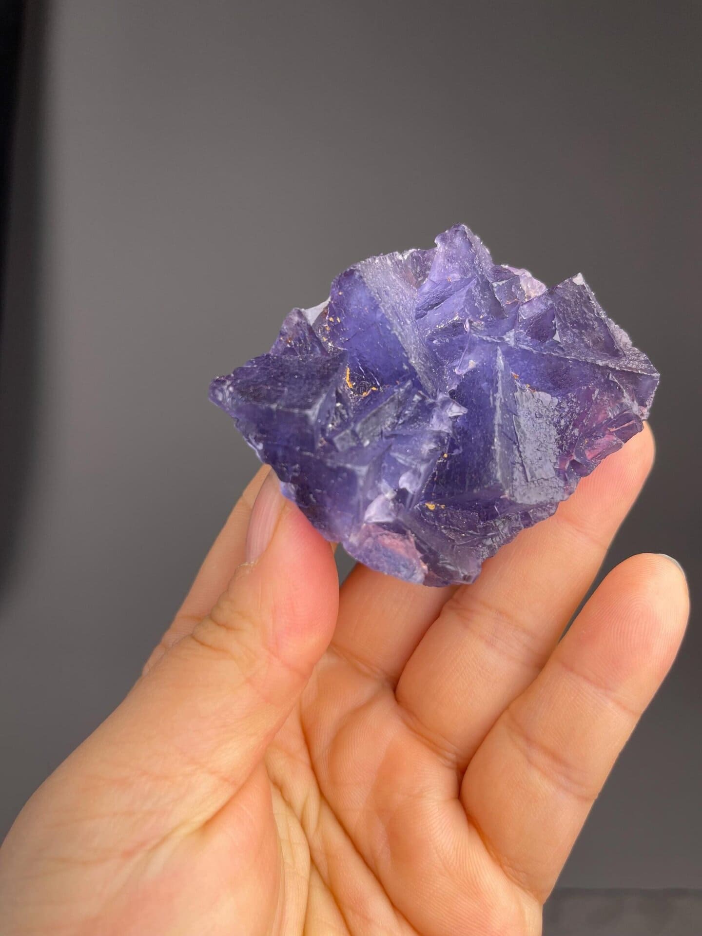 Purple fluorite matrix showing vitreous luster